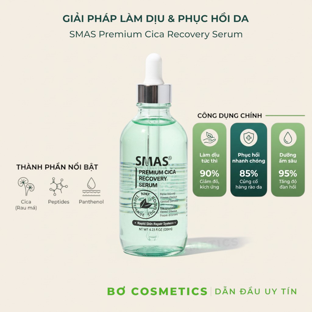 Tinh Chất Phục Hồi Da SMAS Premium Cica Recovery Serum 120g