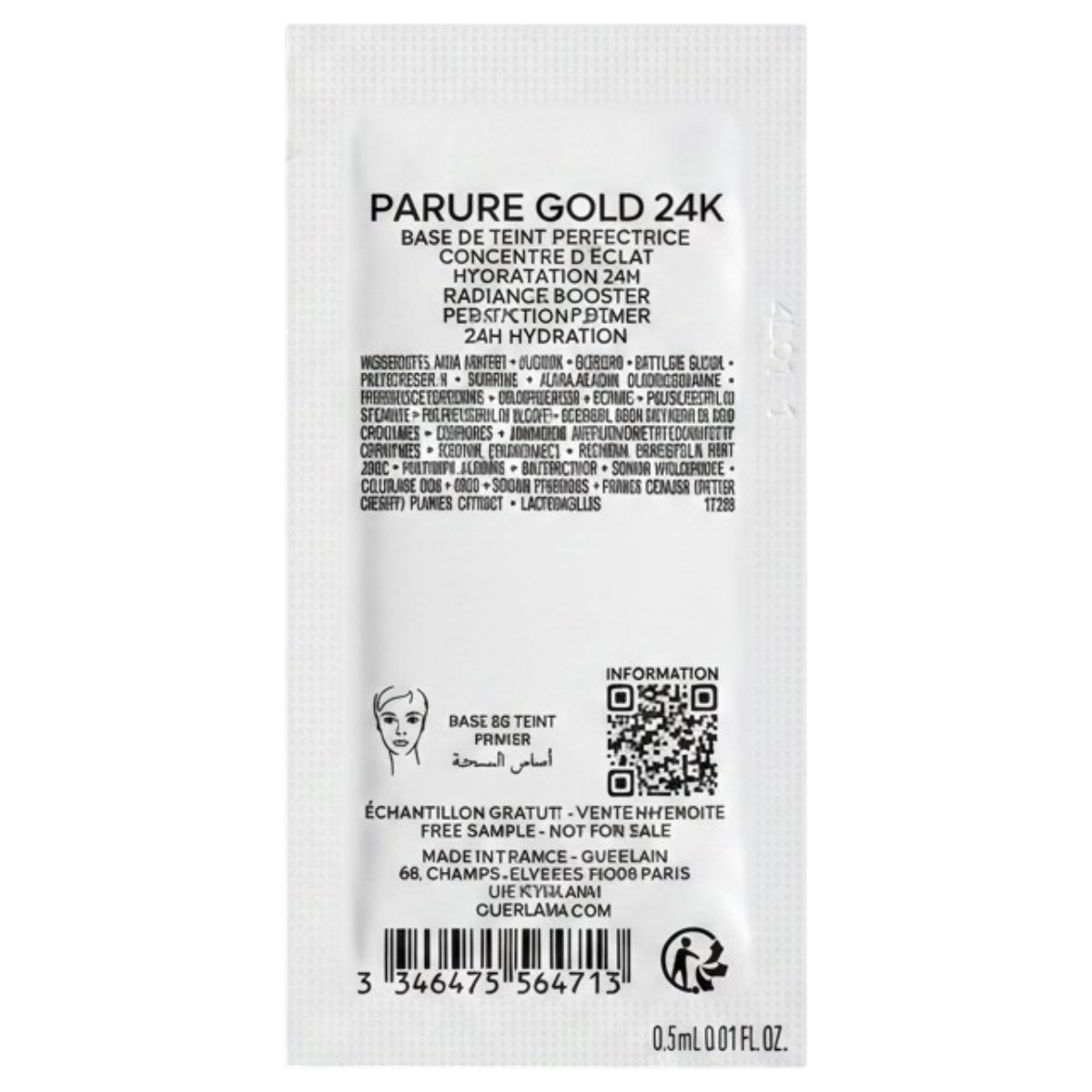 [Sample 0.5ml] Kem Lót Vàng Guerlain Parure Gold 24K Radiance Booster Perfection Primer