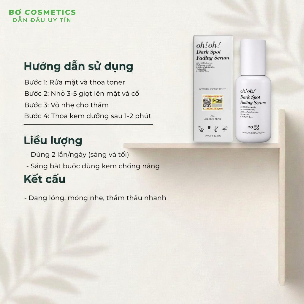 Tinh Chất Kiểm Soát Sắc Tố oh!oh! Dark Spot Fading Serum 30ml