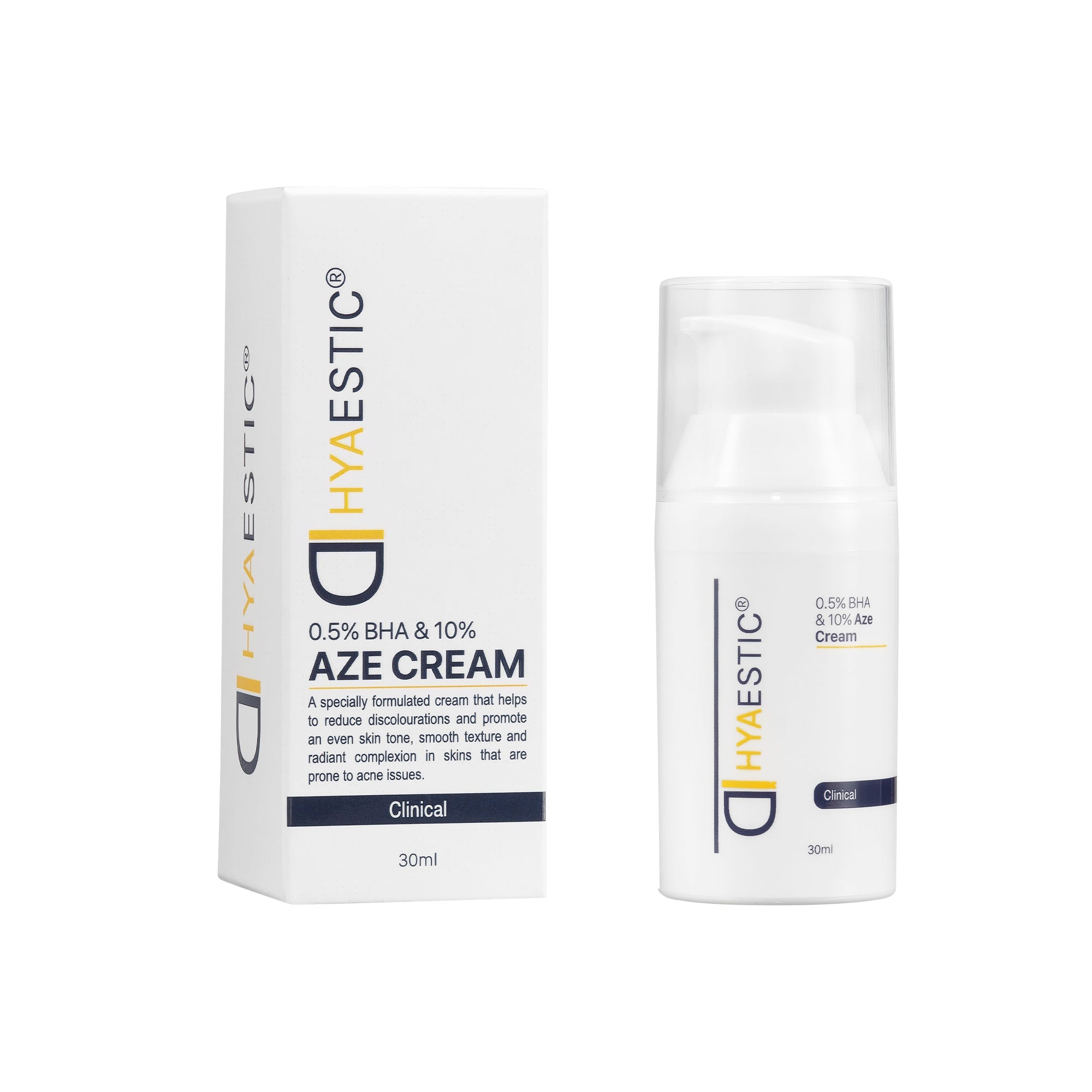 Kem Điều Trị Mụn Ngừa Thâm Hyaestic 0,5% BHA & 10% Aze Cream 30ml