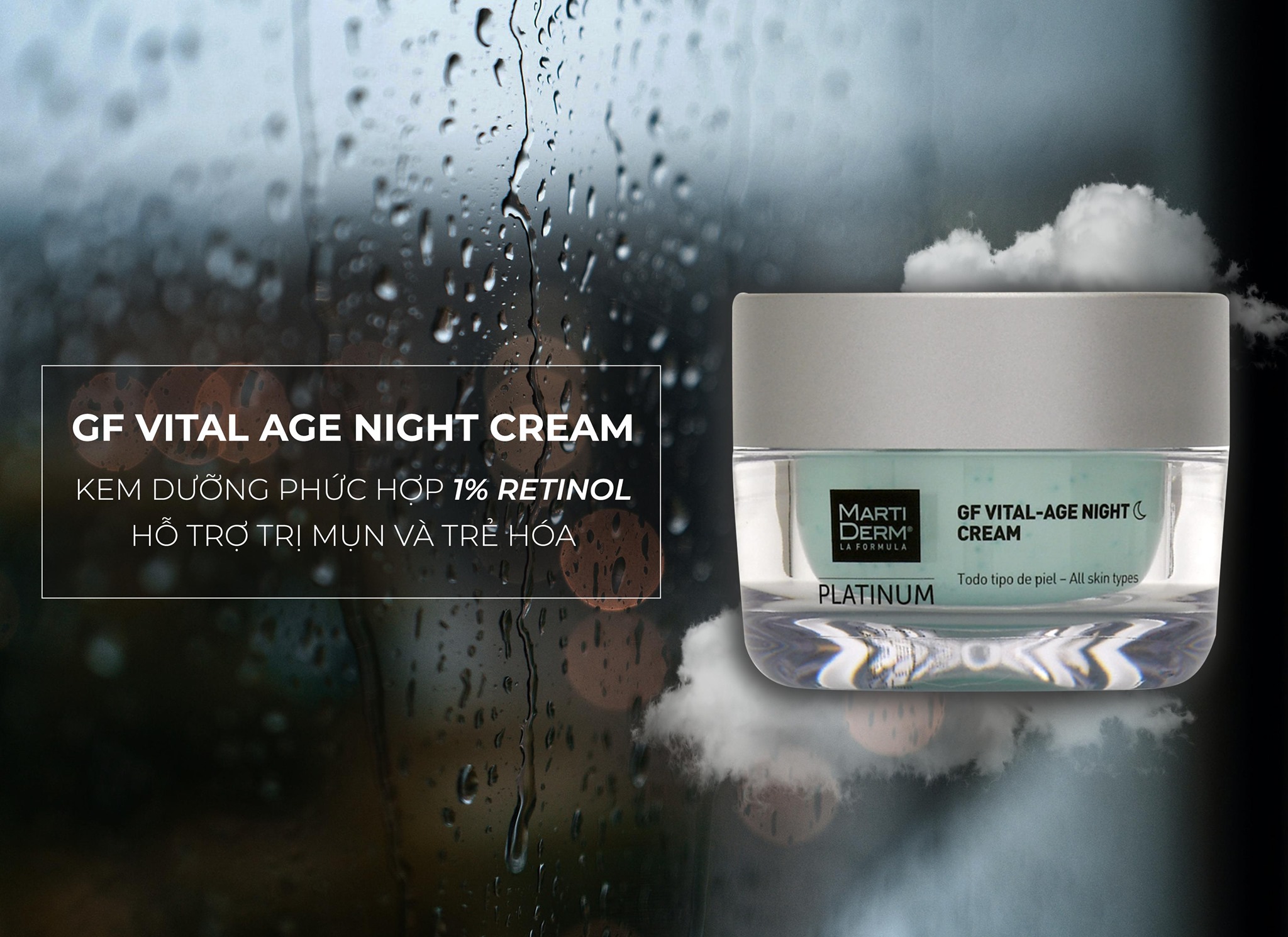 Kem Dưỡng Phục Hồi Hỗ Trợ Trị Mụn & Trẻ Hóa MartiDerm Platinum GF Vital Age Night Cream