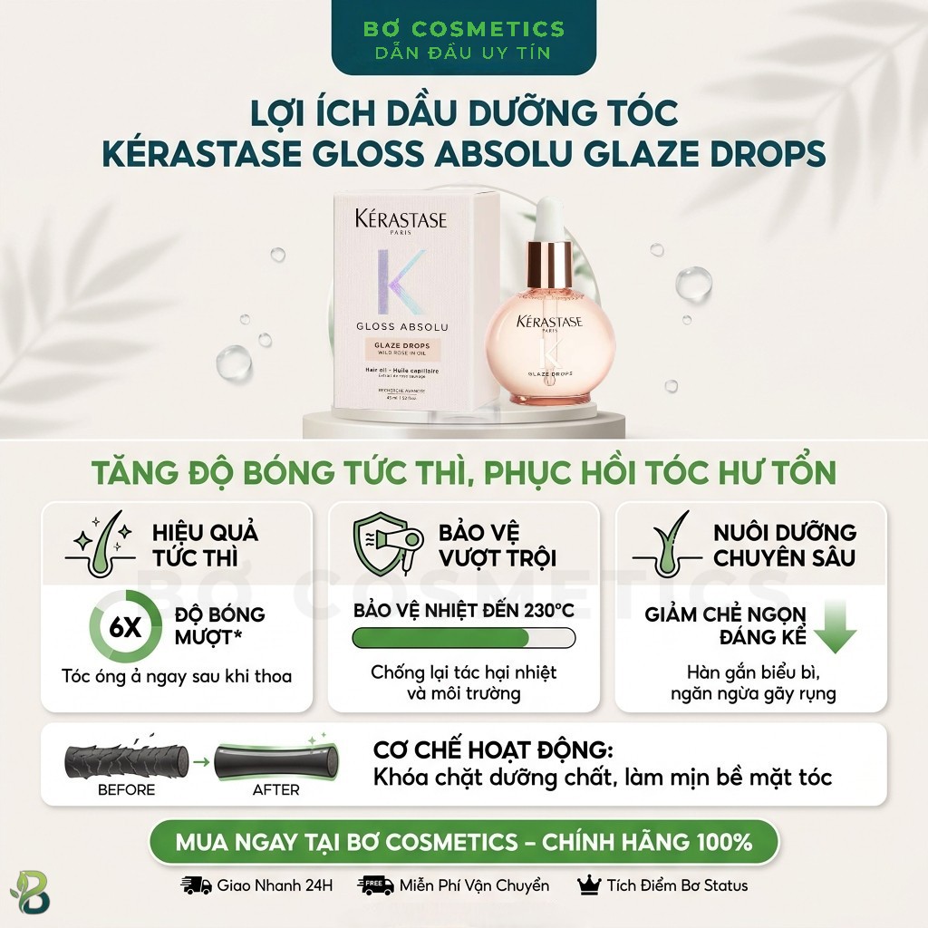 Dầu Dưỡng Tóc Kérastase Gloss Absolu Glaze Drops - Dành Cho Tóc Xơ Rối