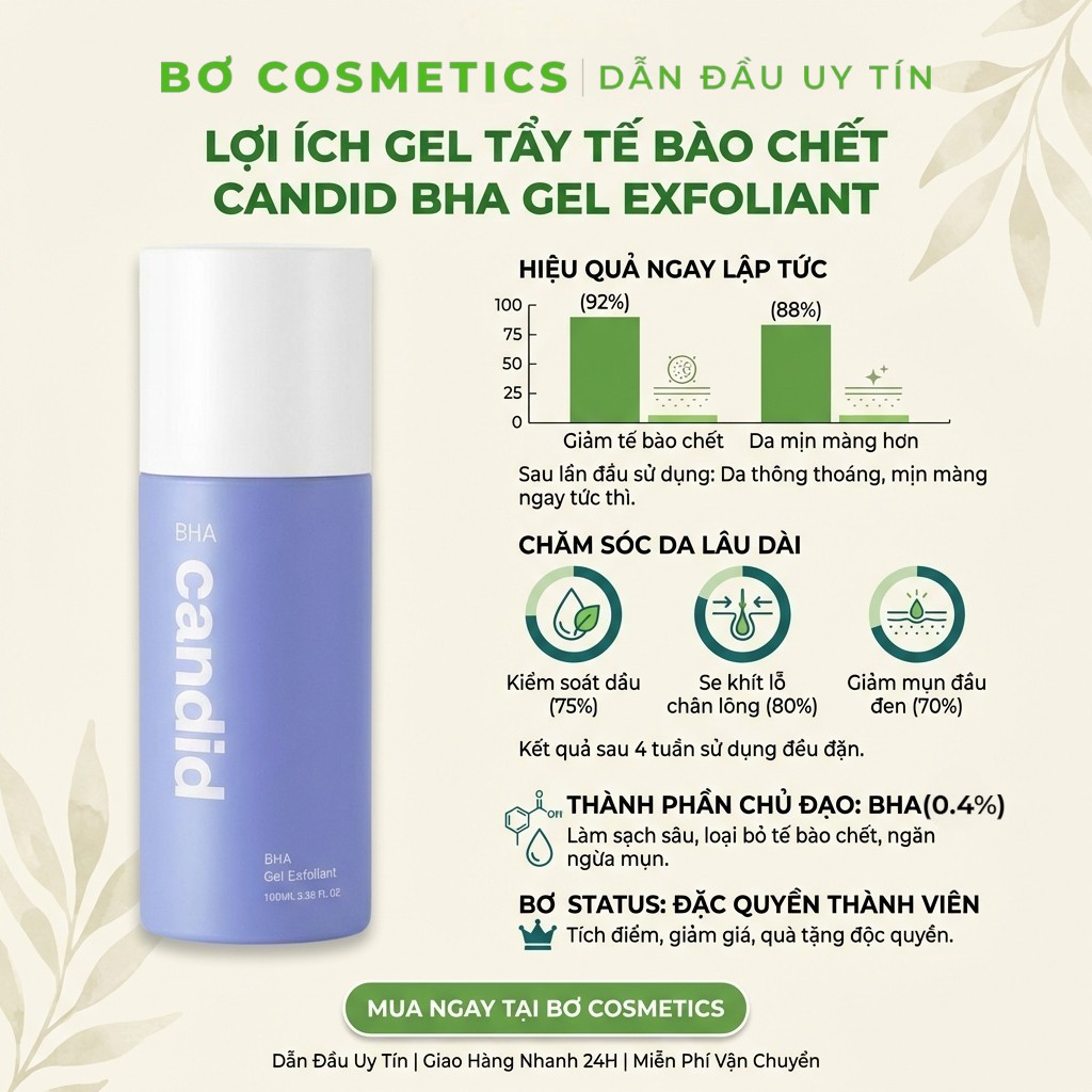 Gel Tẩy Tế Bào Chết Candid BHA Gel Exfoliant 100ml