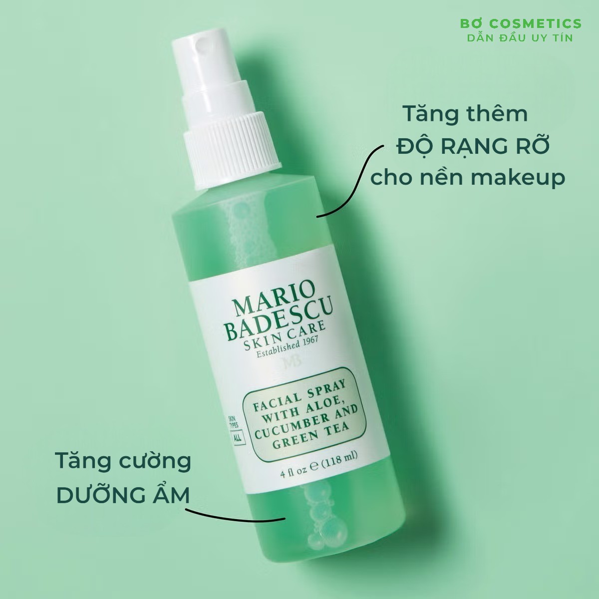 Xịt Khoáng Mario Badescu Facial Spray With Aloe, Cucumber, Green Tea 118ml