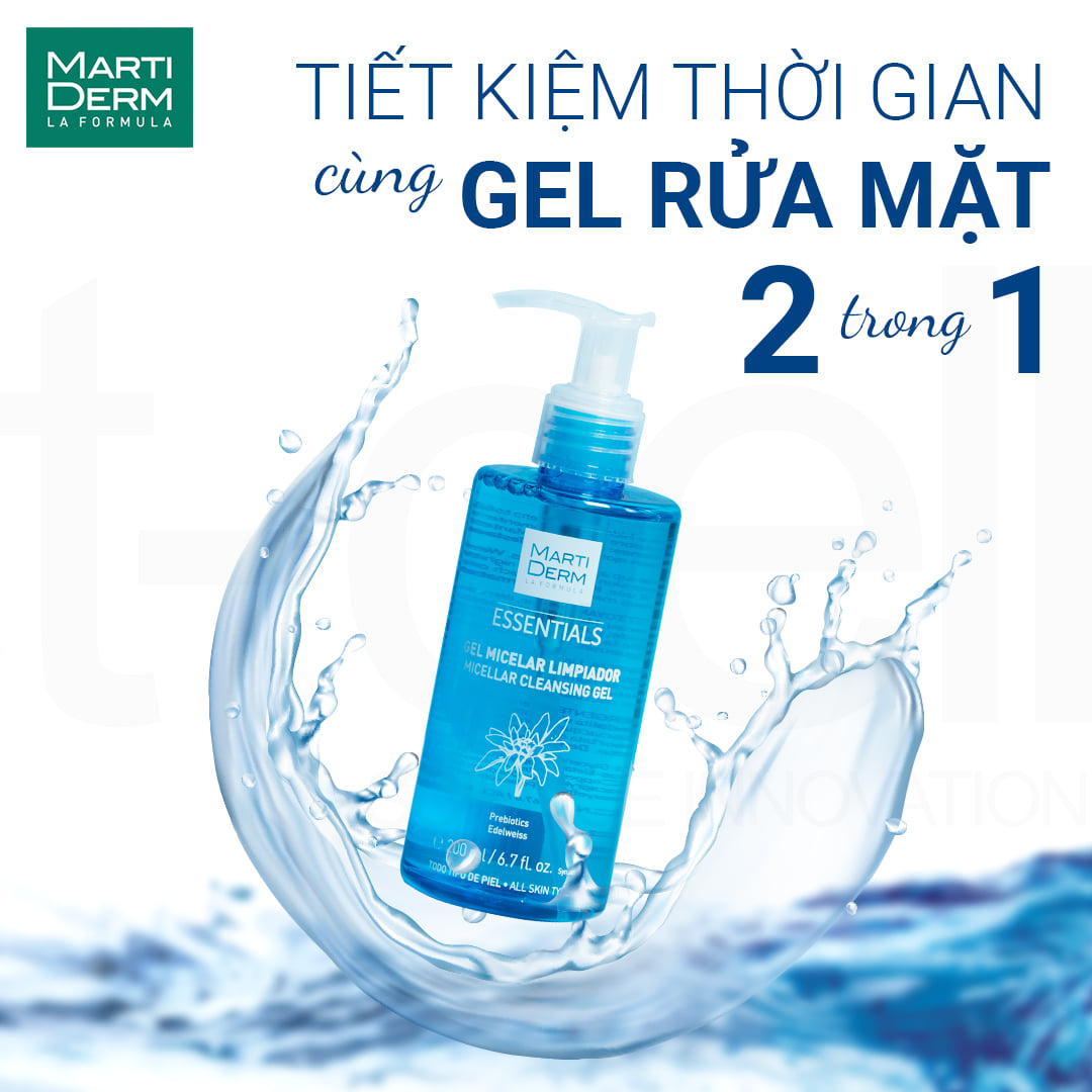 Martiderm Essentials Micellar Cleansing Gel - Gel Rửa Mặt Cho Mọi Loại Da