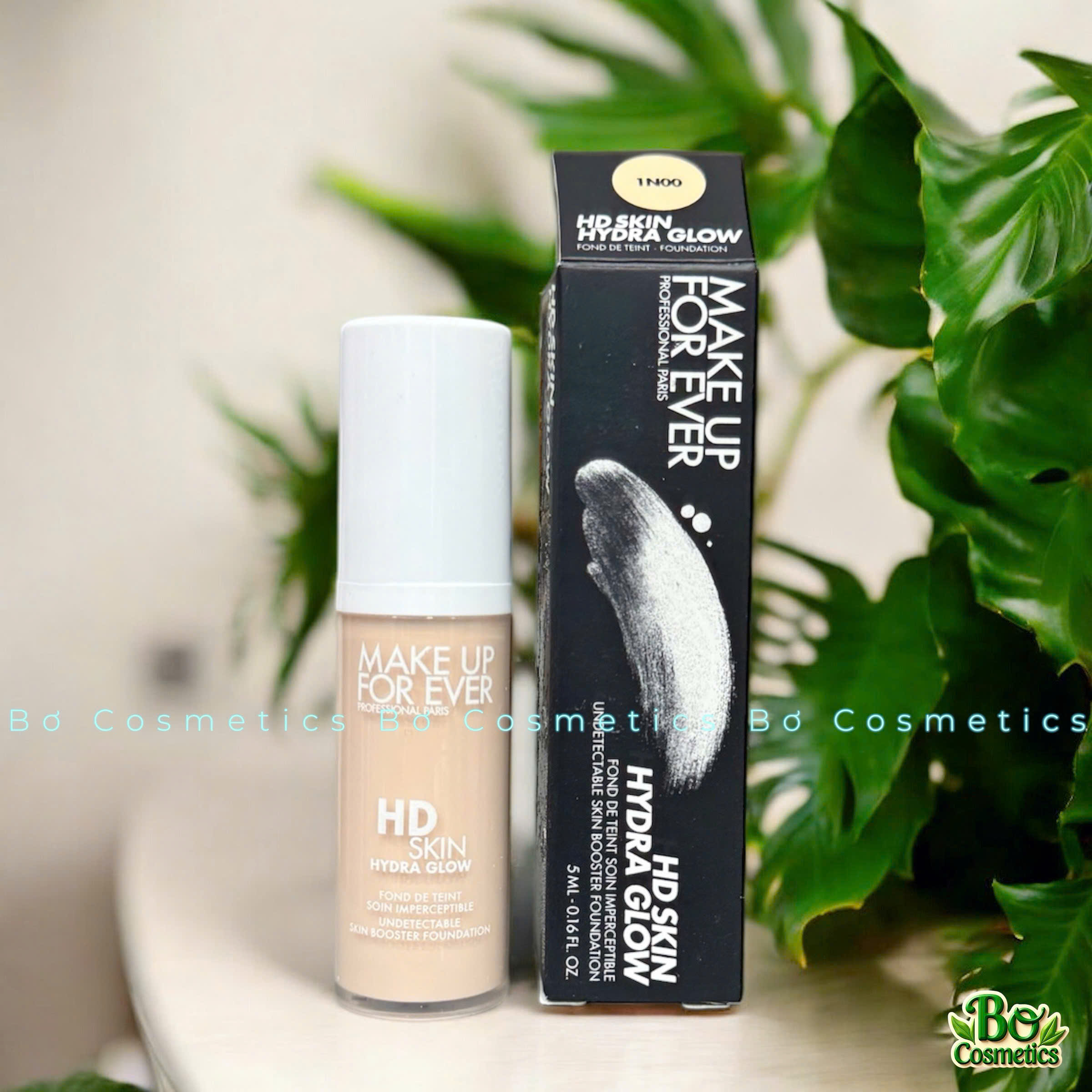 [Mini 5ml] Kem Nền Make Up For Ever HD Skin Hydra Glow Tone 1N00 Alabaster
