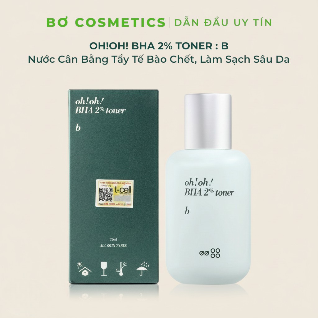 Nước Cân Bằng Tẩy Tế Bào Chết, Làm Sạch Sâu Da Oh!Oh! BHA 2% Toner
