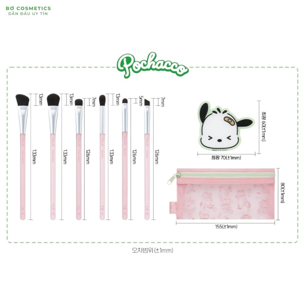 [Olive Young Sanrio Edition] Bộ Cọ Trang Điểm Mắt Fillimilli Eye Makeup Brush Kit