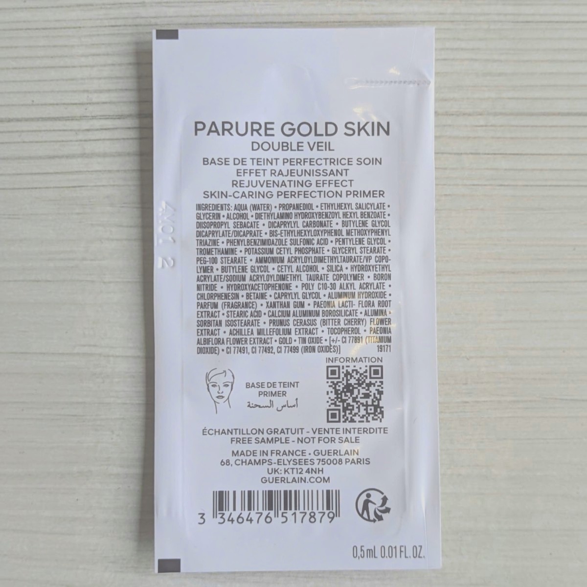[Sample 0.5ml] Kem Lót Parure Gold Skin Double Veil Correction & Protection SPF 50+ & Pa +++