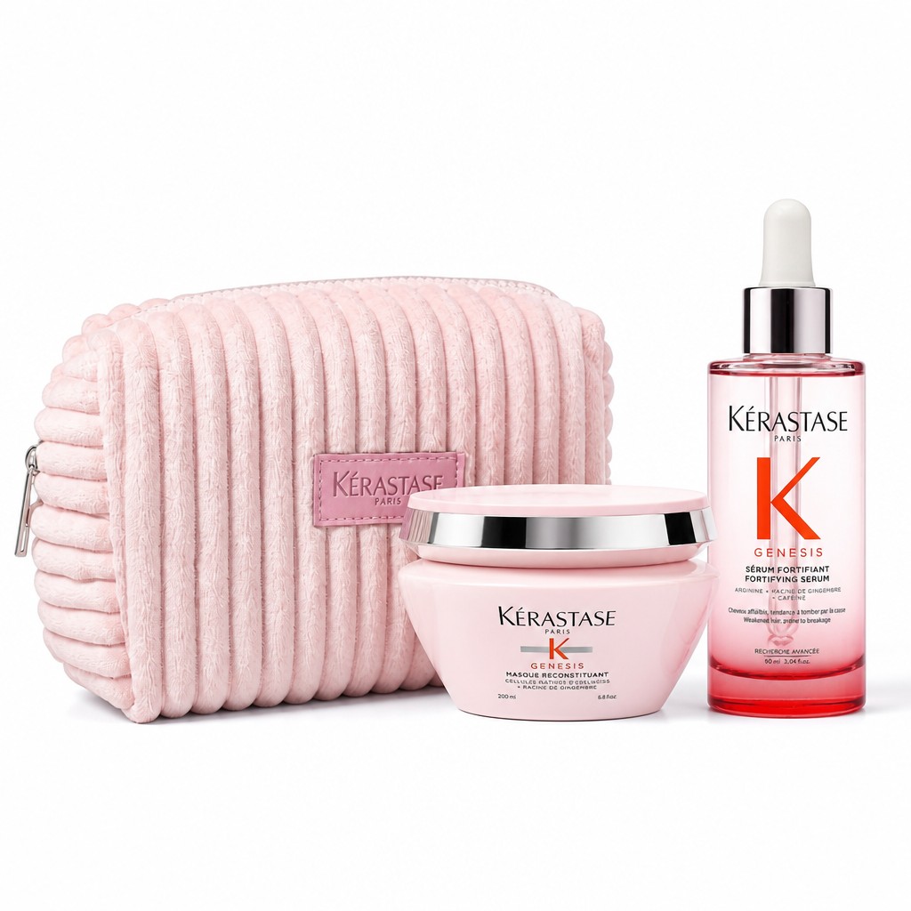 [Tặng Kèm Túi] Combo Serum Và Mặt Nạ Ủ Chăm Sóc Tóc Kérastase Genesis Serum Fortifiant & Masque Reconstituant