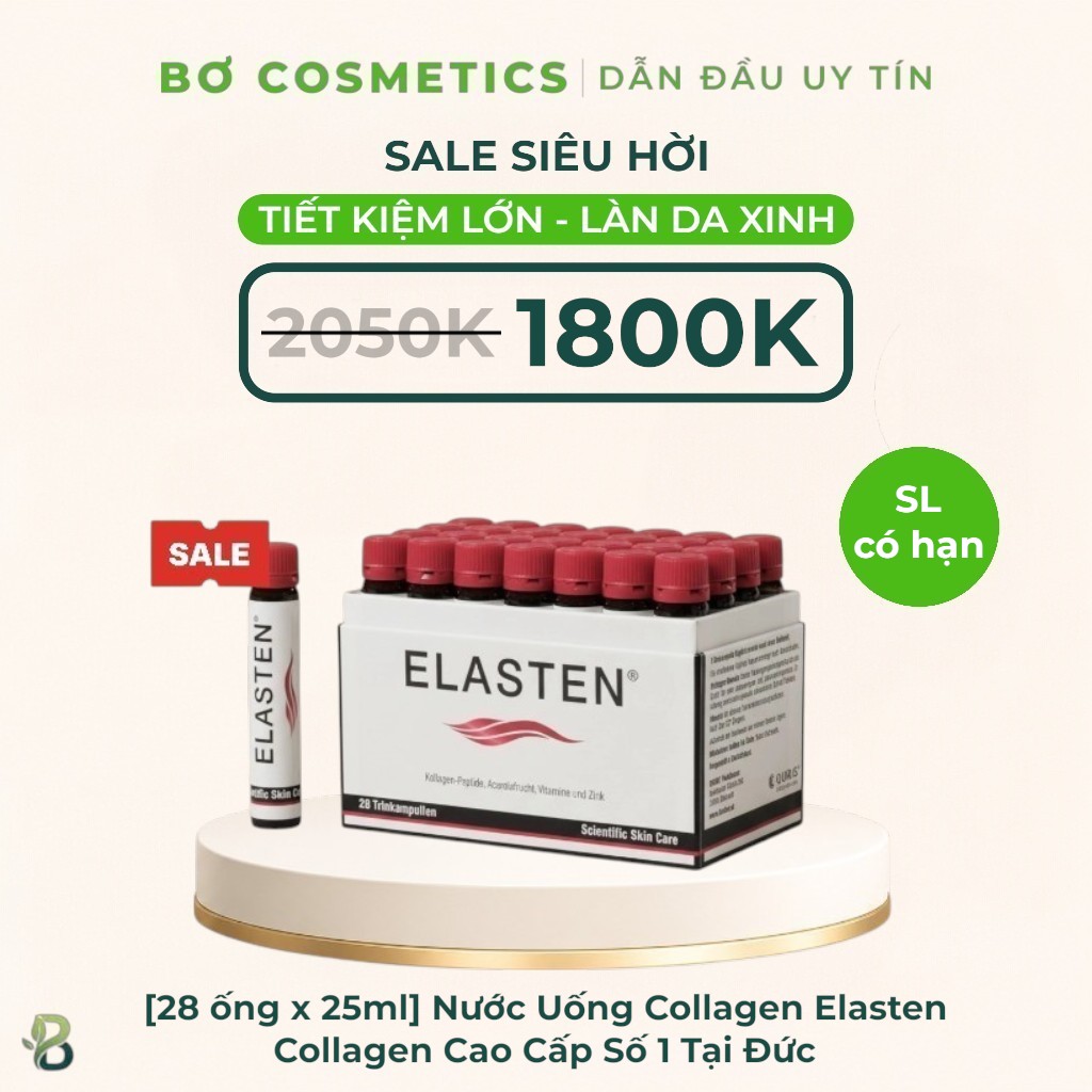 Nước Uống Collagen Elasten (28 ống x 25ml) - Collagen Cao Cấp Số 1 Tại Đức