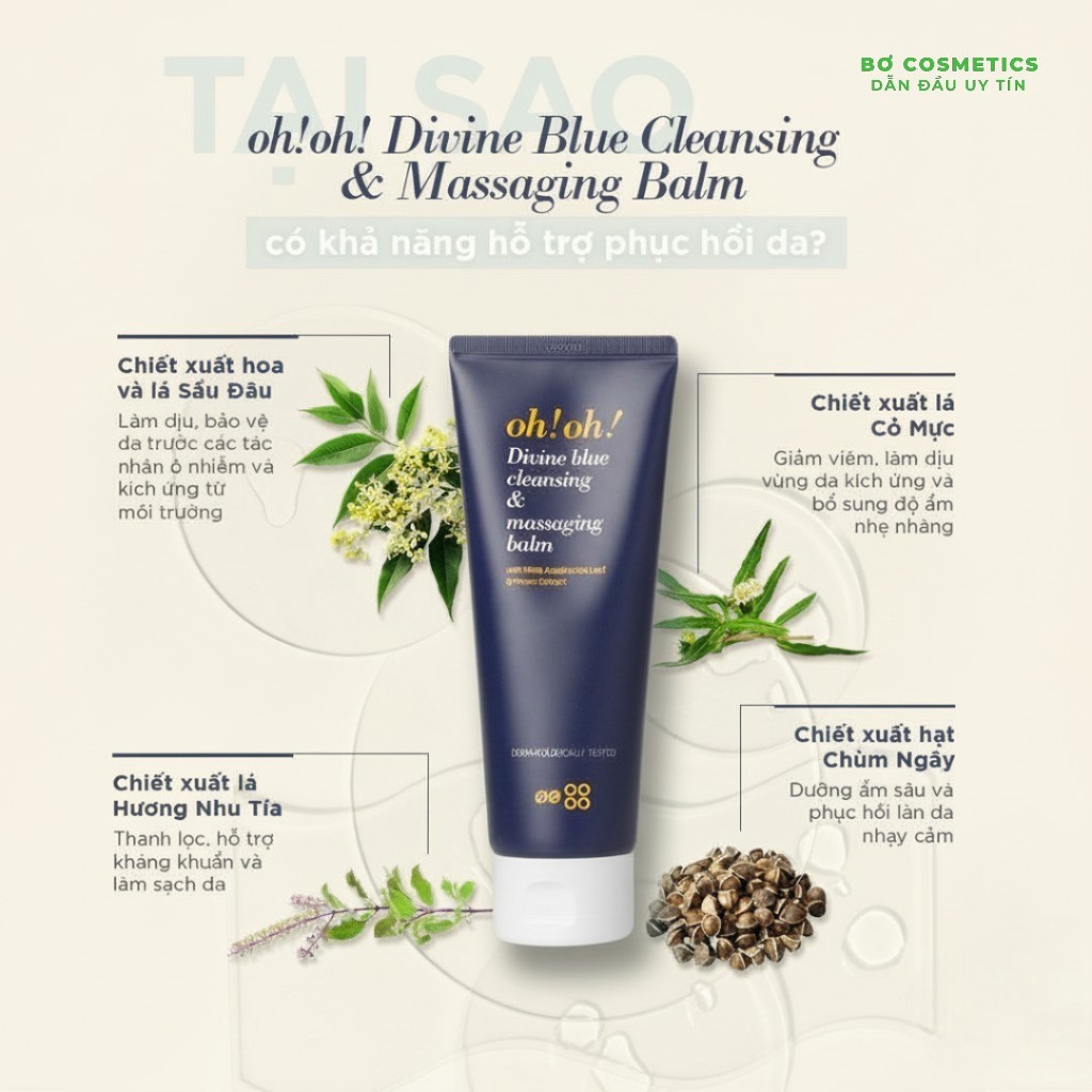 Sáp Tẩy Trang Oh!Oh! Divine Blue Cleansing & Massaging Balm - Làm Sạch Sâu, Trẻ Hóa Da