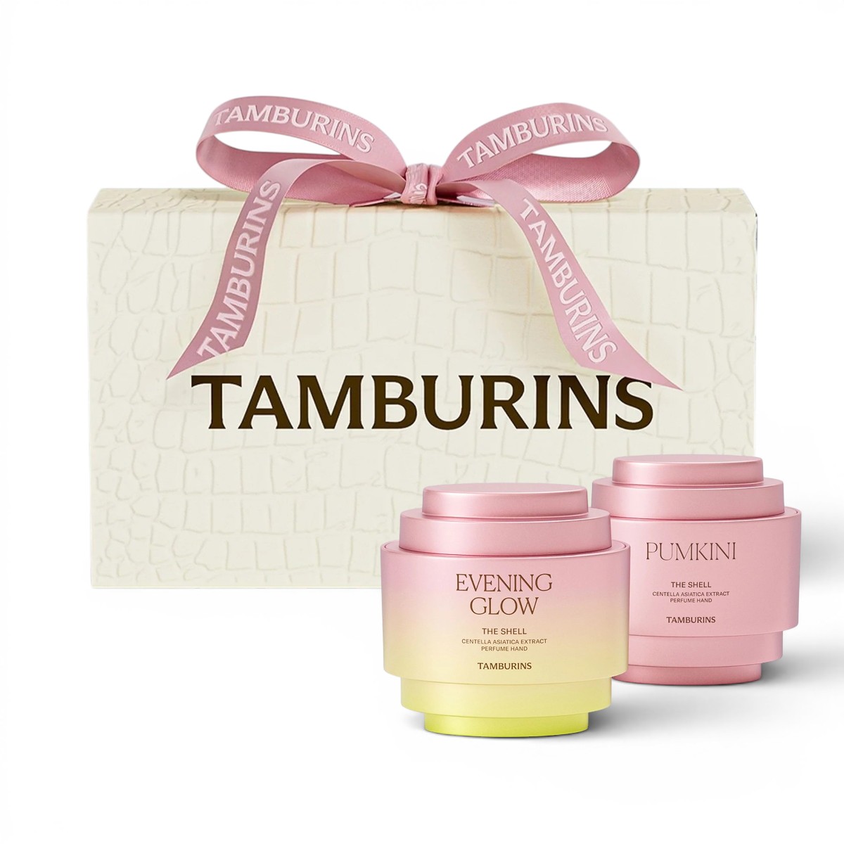 Set Kem Tay Tamburins Shell Perfume Hand Duo Set (Evening Glow & Pumkini)