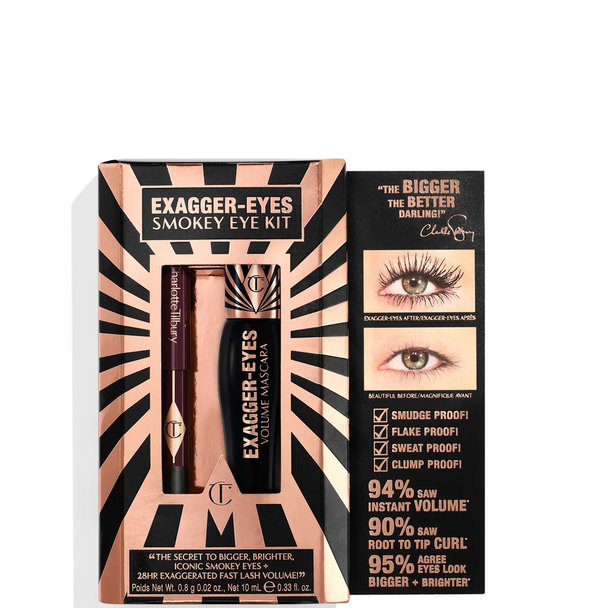 Set Mascara Mắt Khói Charlotte Tilbury Exagger-Eyes Smokey Eye Kit