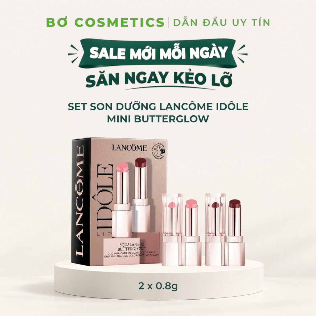 [Sale Mới Mỗi Ngày] Set Son Dưỡng Lancôme Idôle Mini Butterglow