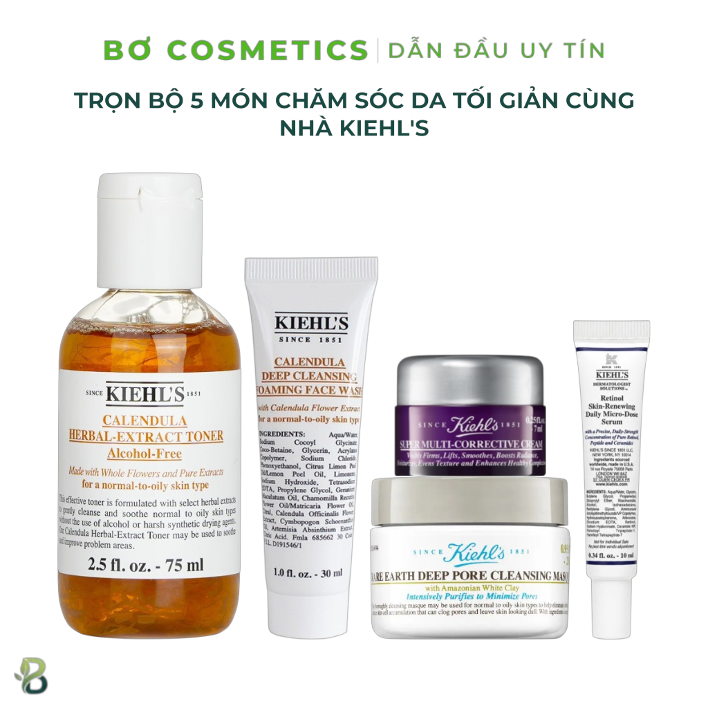 Combo 5 Món Chăm Sóc Da Tối Giản Cùng Nhà Kiehl's
