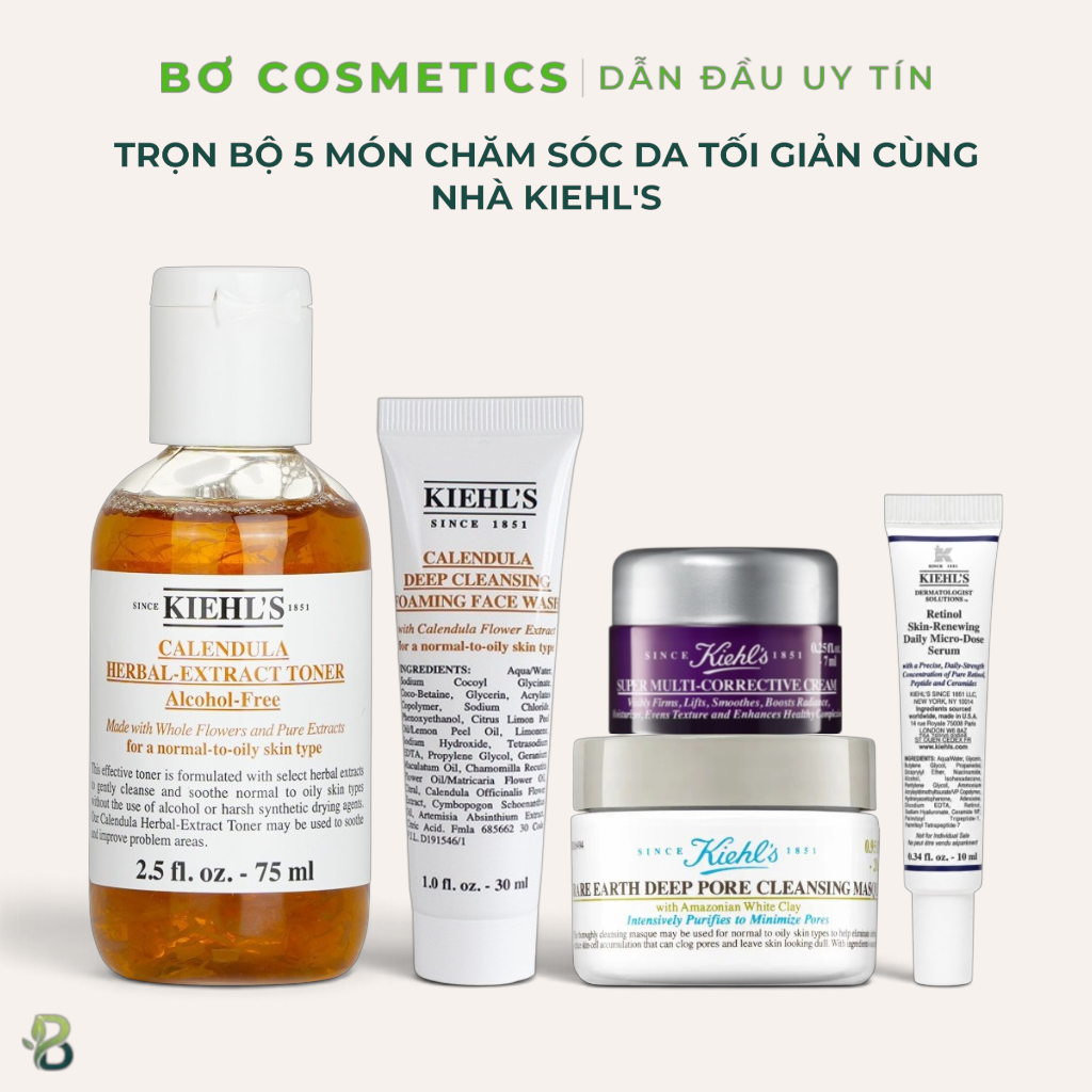 Combo 5 Món Chăm Sóc Da Tối Giản Cùng Nhà Kiehl's