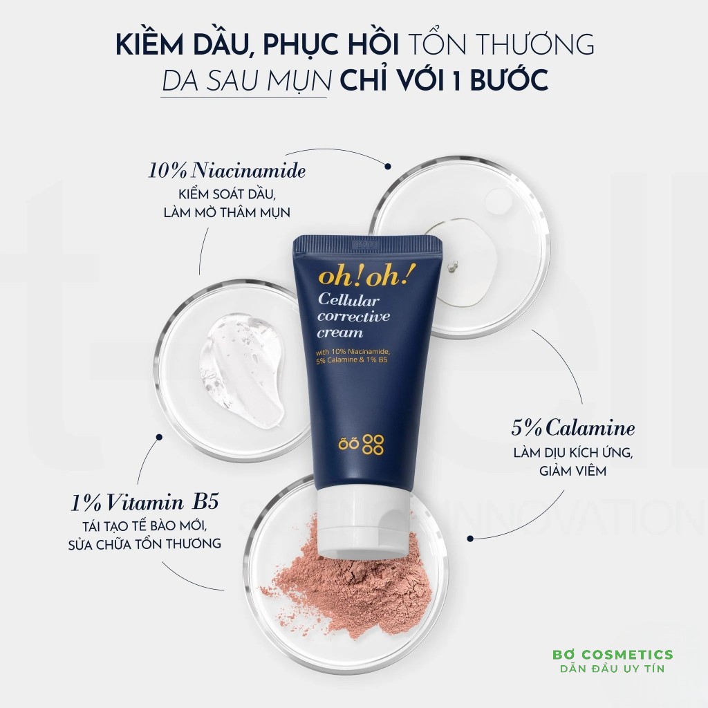 Kem Dưỡng Phục Hồi Da Tổn Thương Đa Năng oh!oh! Cellular Corrective Cream