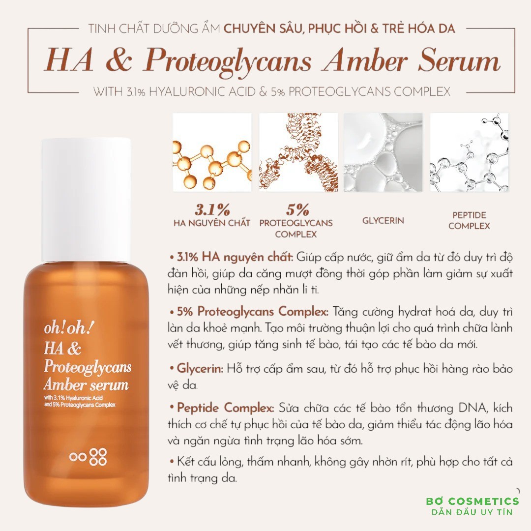 Tinh Chất Dưỡng Ẩm, Phục Hồi & Trẻ Hóa Da Oh!Oh! HA & Proteoglycans Amber Serum