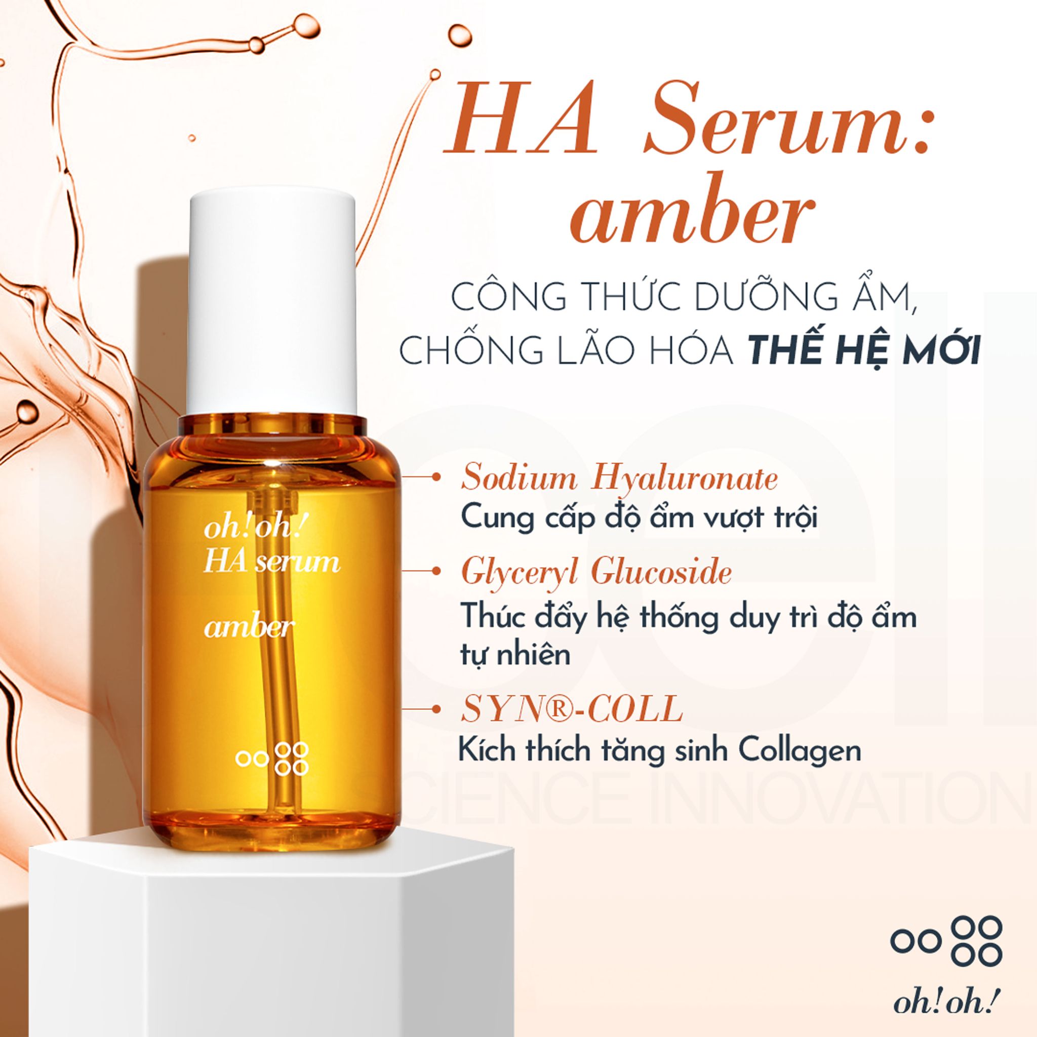 Tinh Chất Dưỡng Ẩm, Phục Hồi & Trẻ Hóa Da Oh!Oh! HA & Proteoglycans Amber Serum