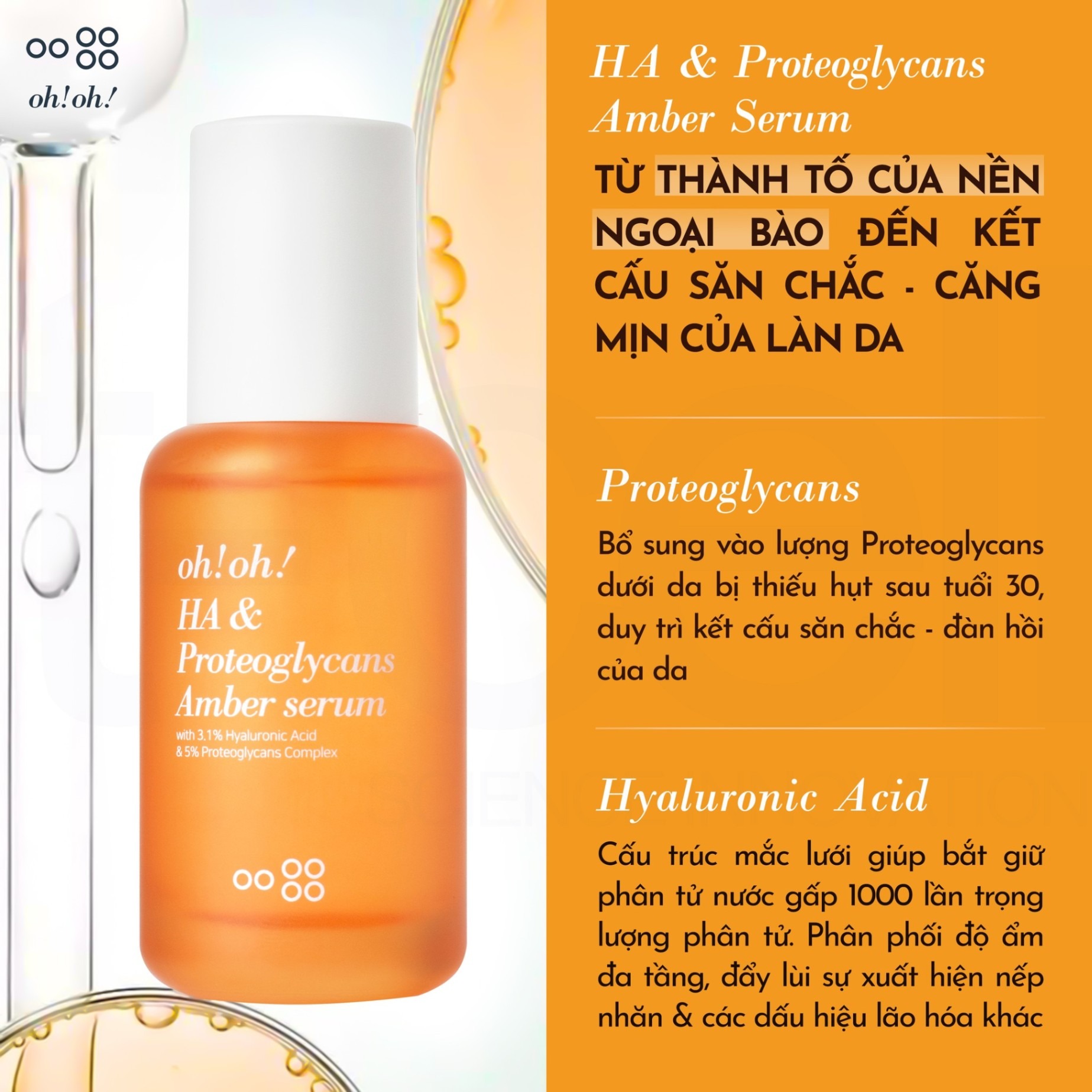 Tinh Chất Dưỡng Ẩm, Phục Hồi & Trẻ Hóa Da Oh!Oh! HA & Proteoglycans Amber Serum
