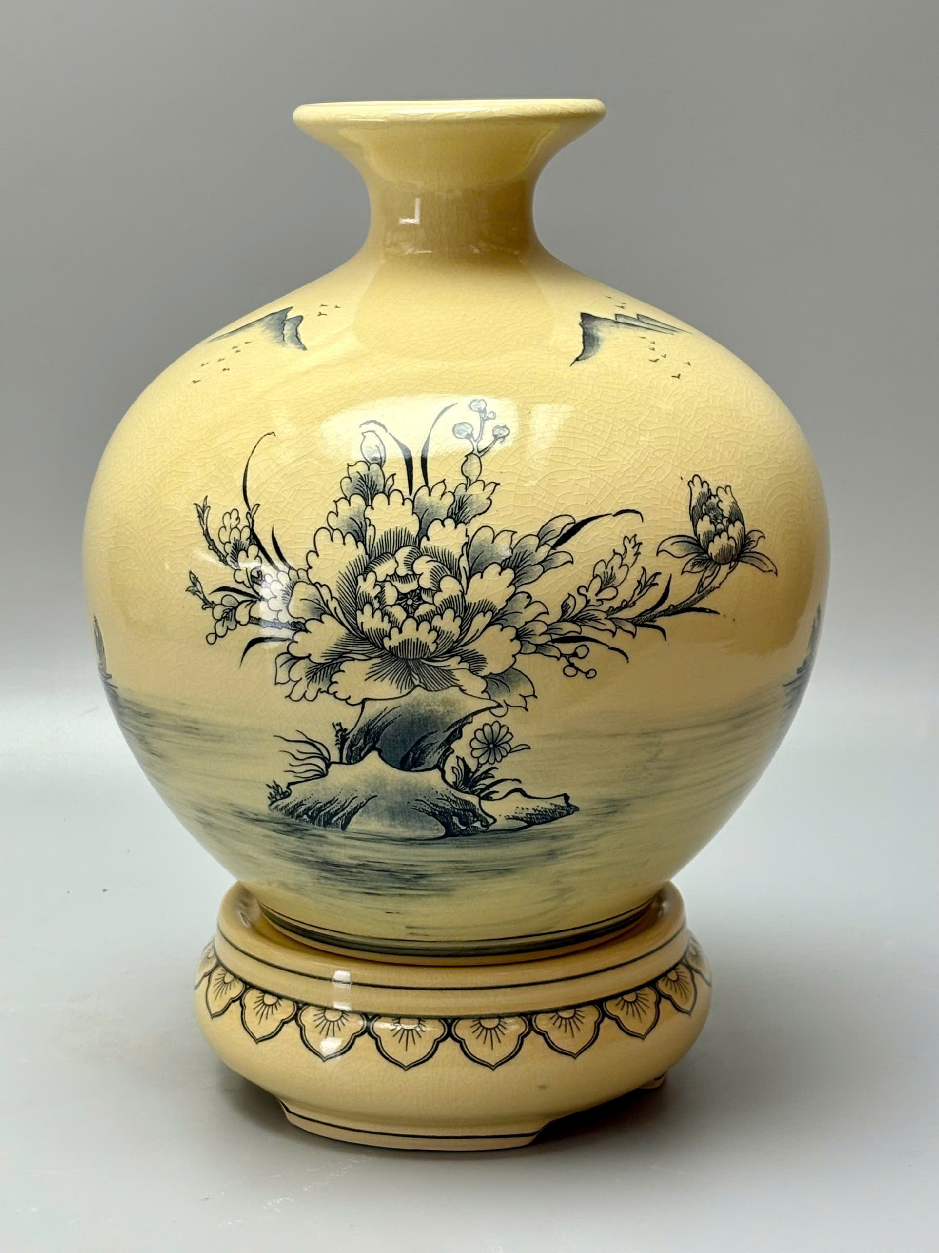 Bình hút lộc công đào truyền thống H30 gốm chu đậu