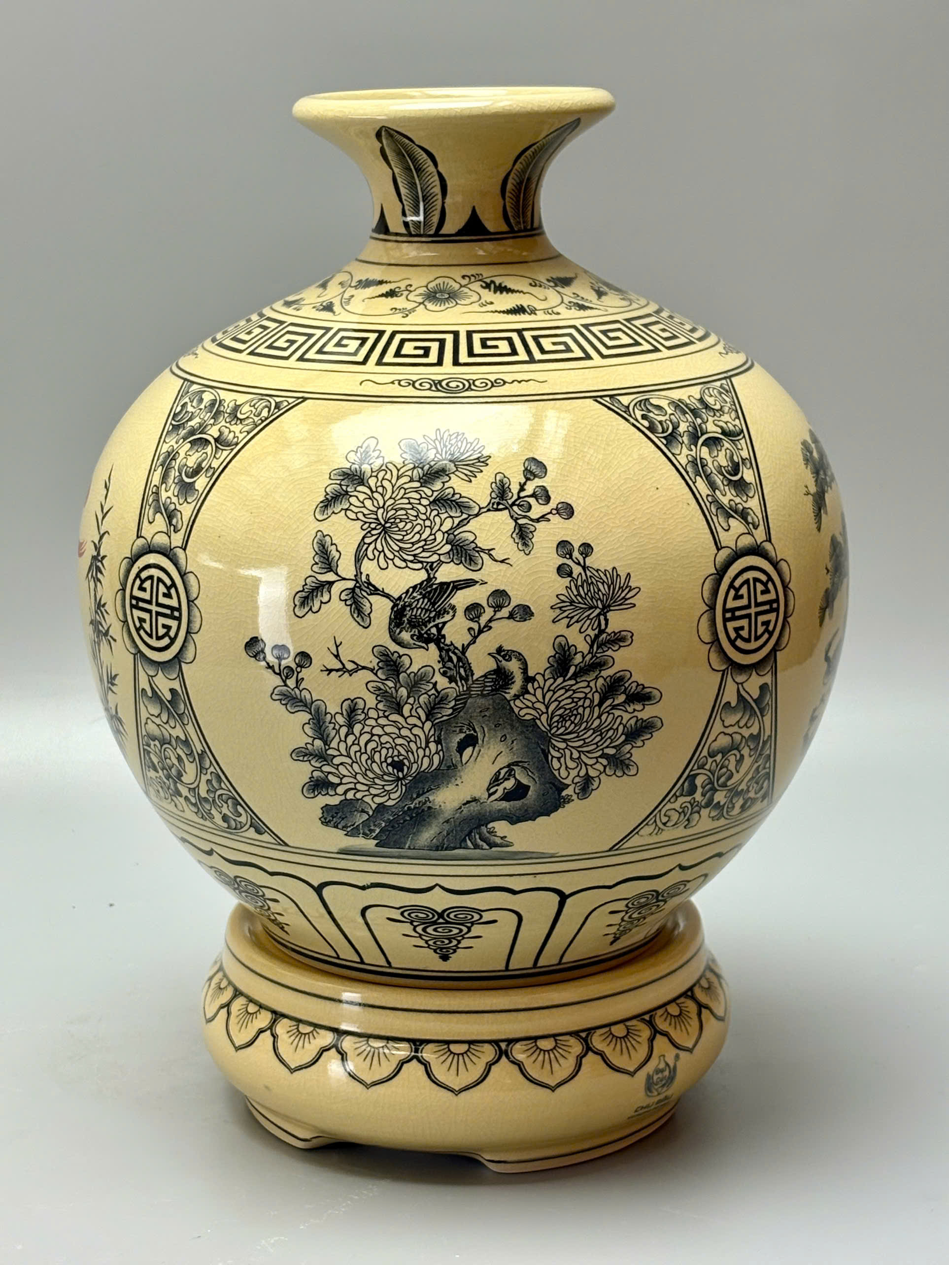 Bình hút tài lộc chữ Lộc H30 gốm Chu Đậu truyền thống