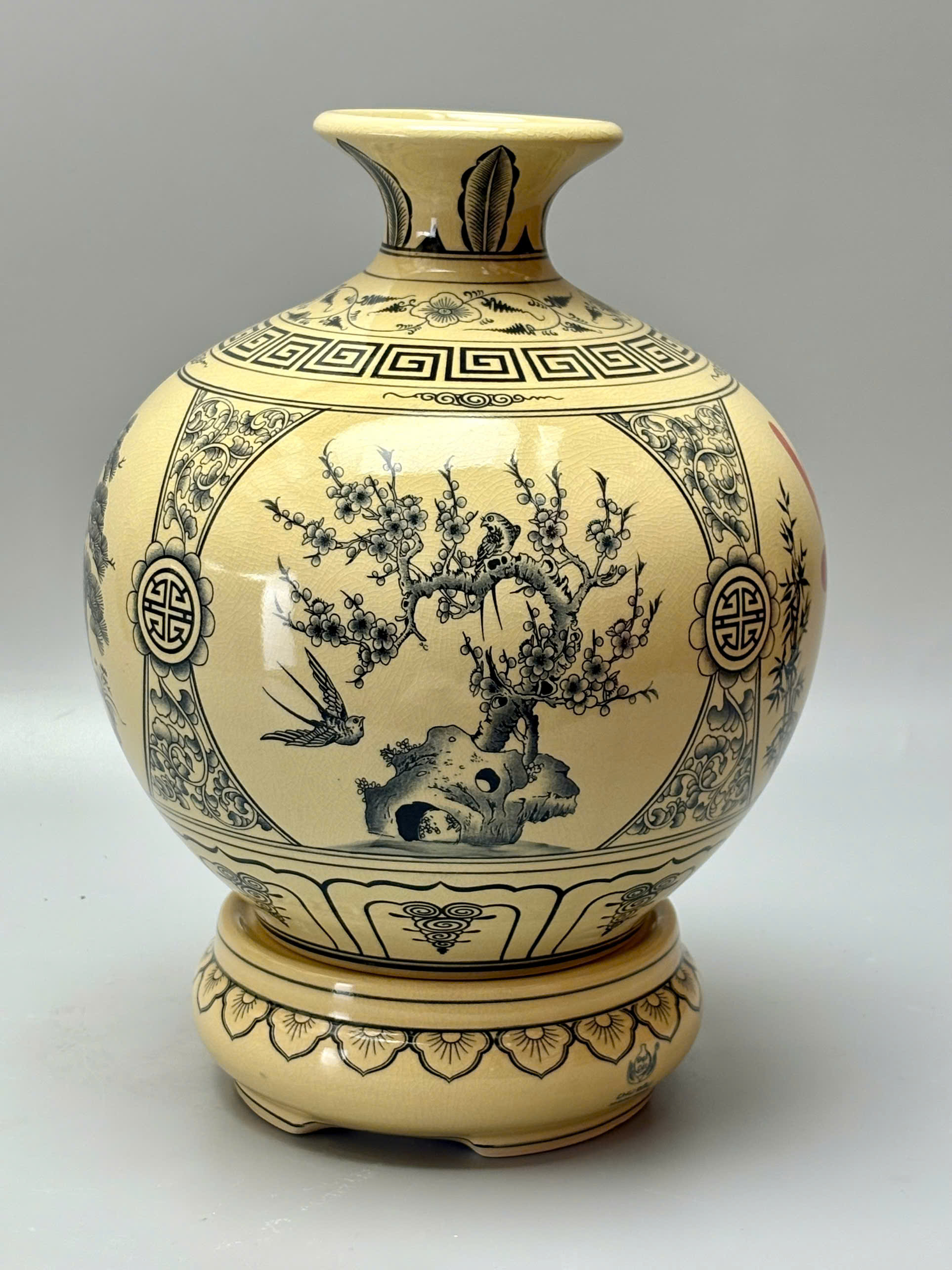 Bình hút tài lộc chữ Lộc H30 gốm Chu Đậu truyền thống