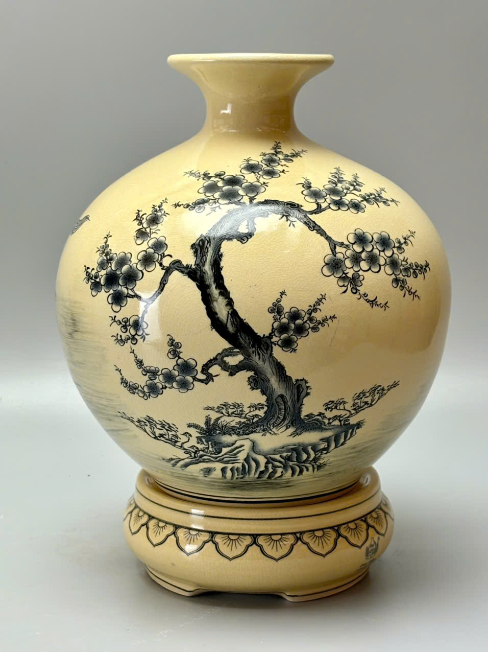 Bình hút tài lộc mã đáo thành công H30 gốm chu đậu truyền thống