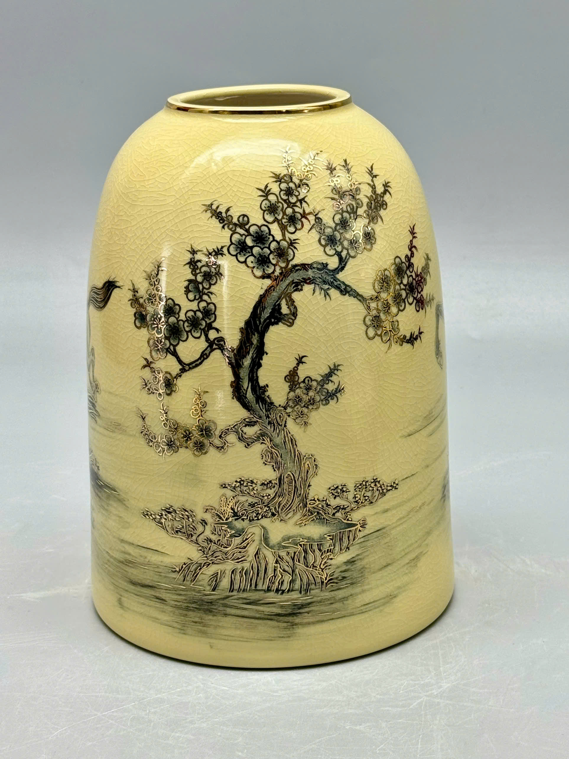 Chuông Họa Tiết Thuận Buồm Xuôi Gió Cao 21cm Gốm Chu Đậu vẽ vàng