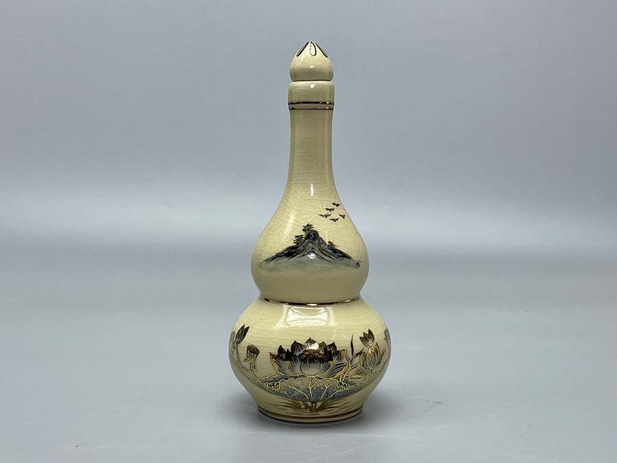 Set 1 - Bộ đồ cho ban thờ kích thước 1,27m x 61cm gốm chu đậu vẽ vàng 24k