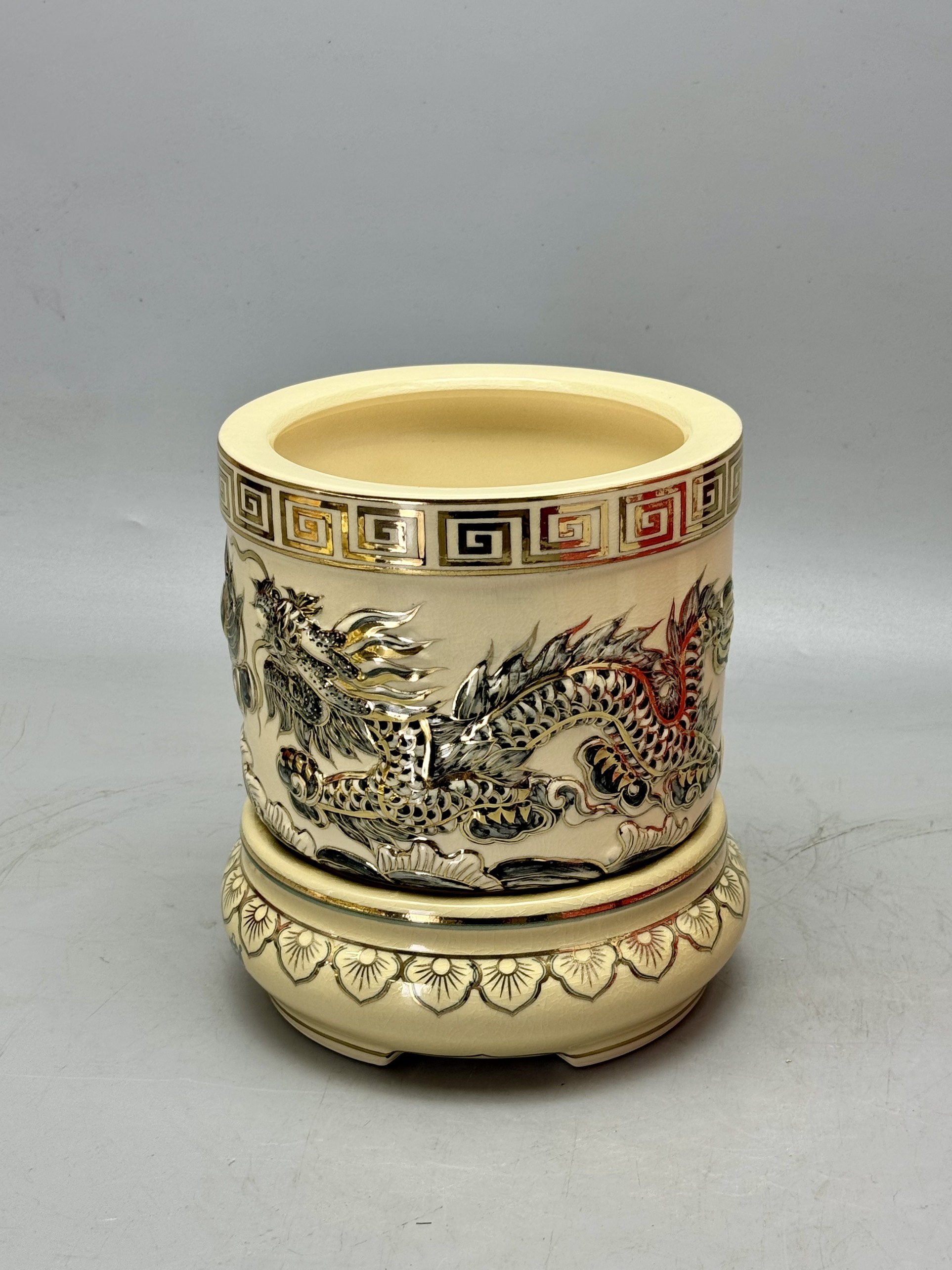 Set Vip bộ đồ thở đỉnh hạc vẽ vàng 24k gốm Chu Đậu