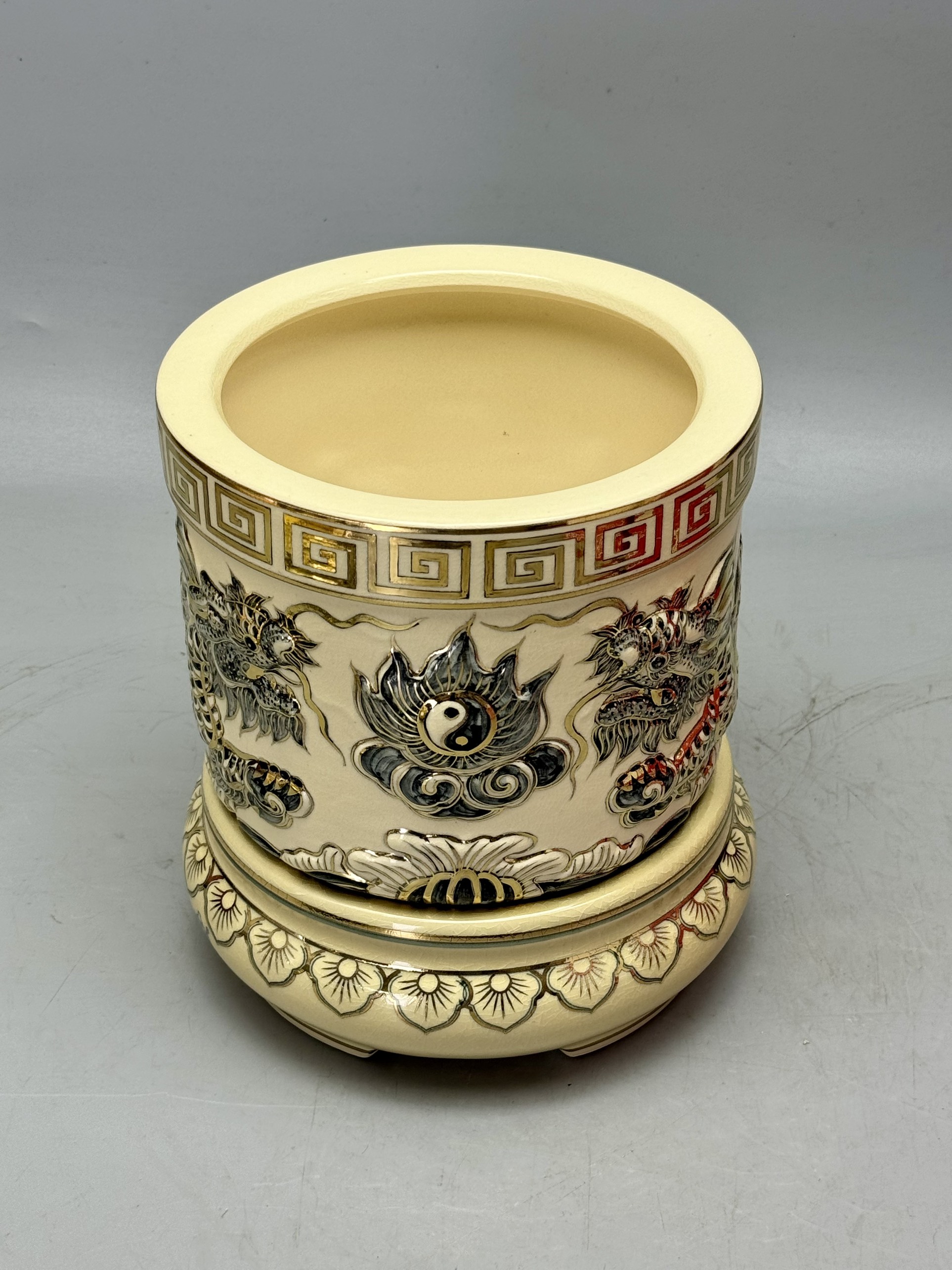 Set Vip bộ đồ thở đỉnh hạc vẽ vàng 24k gốm Chu Đậu