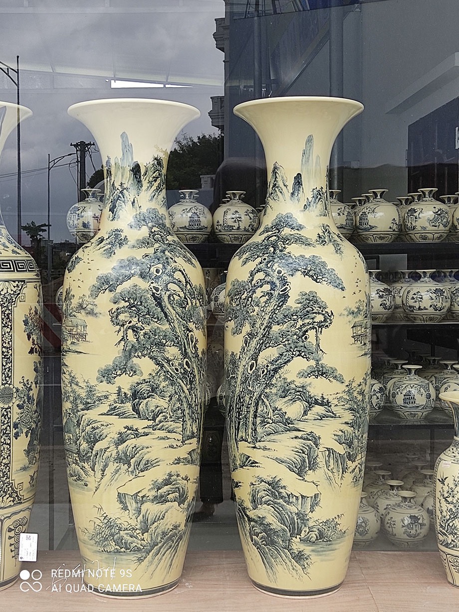 Lộc Bình Sơn Thuỷ Hữu Tình Cao 1,8m Gốm Chu Đậu Truyền Thống