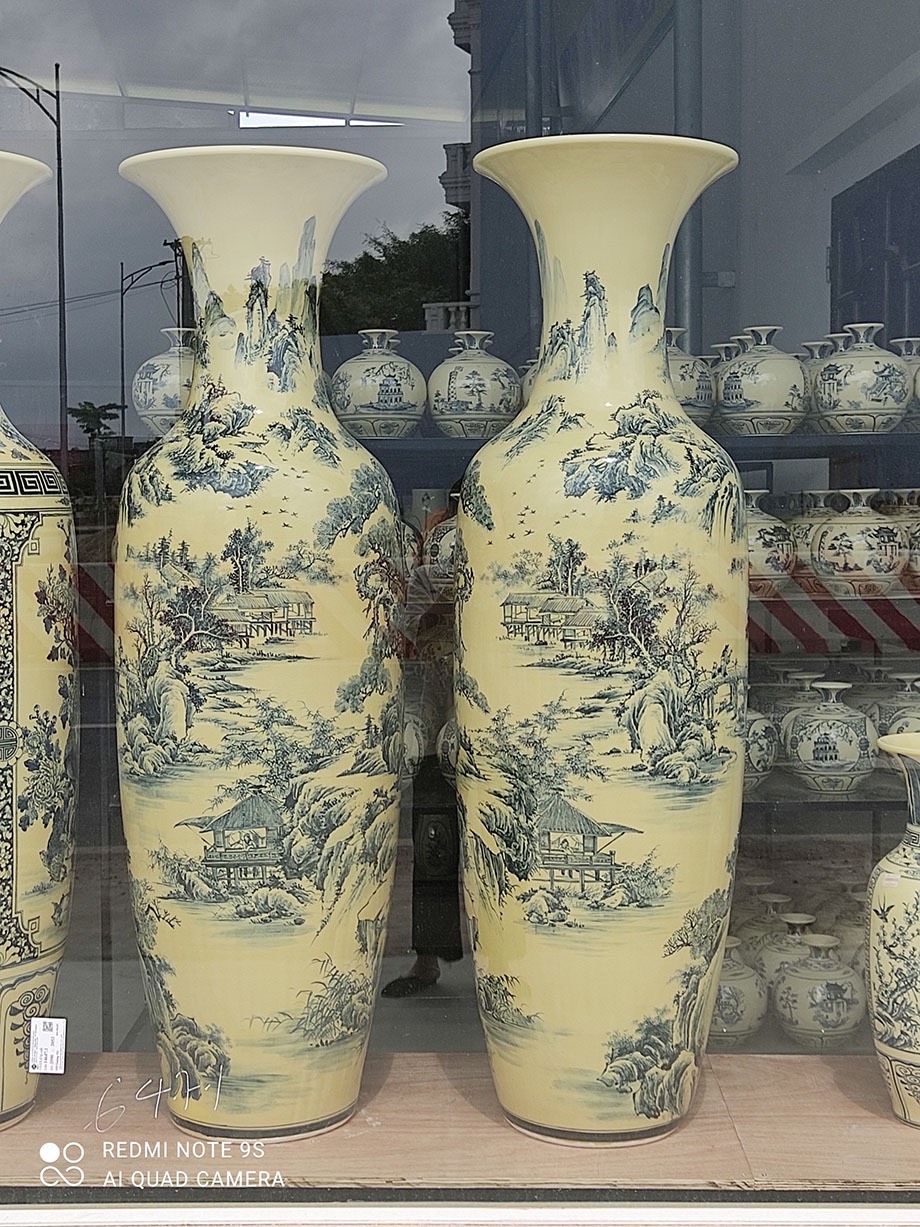 Lộc Bình Sơn Thuỷ Hữu Tình Cao 1,8m Gốm Chu Đậu Truyền Thống