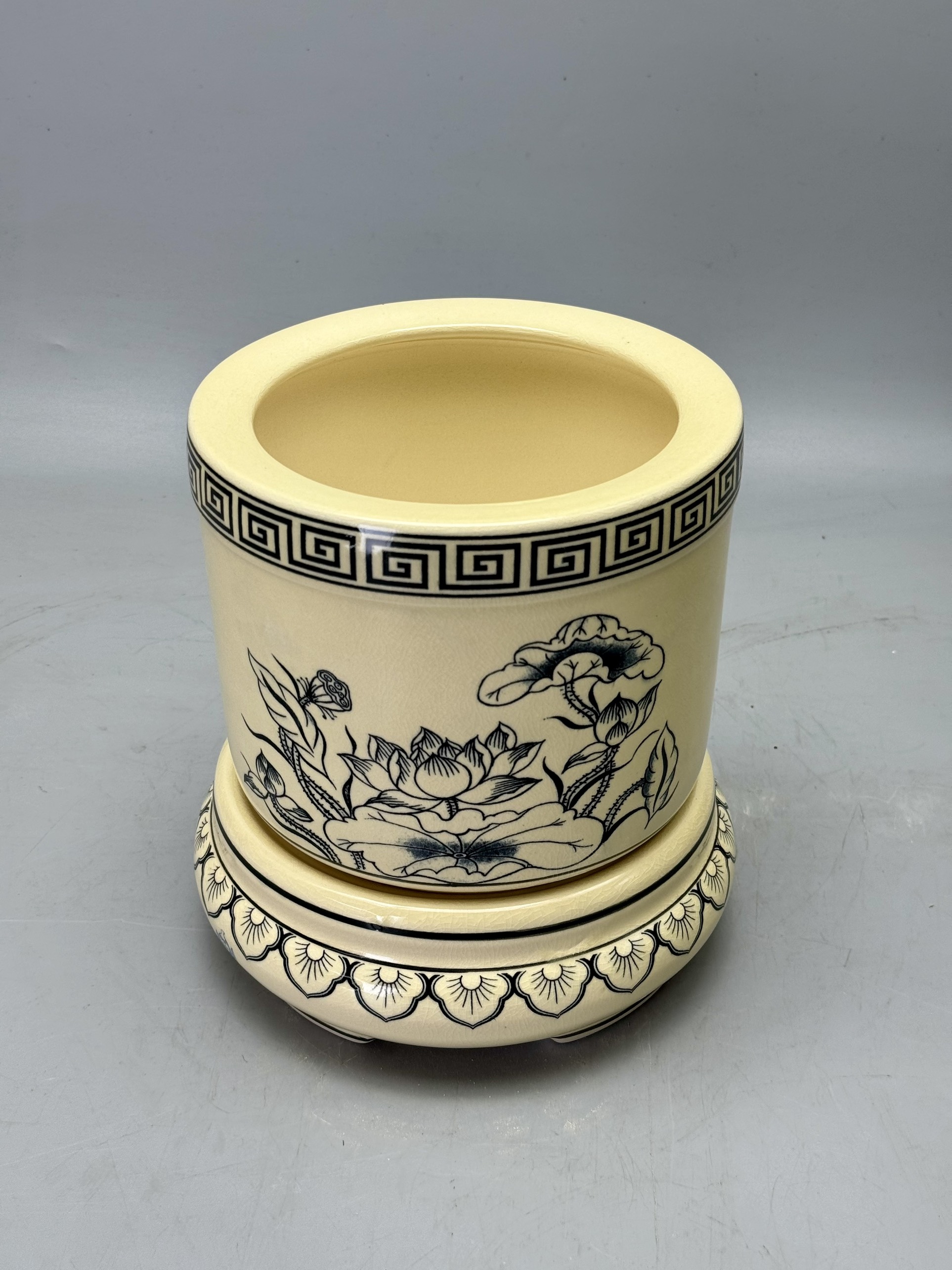 BÁT HƯƠNG HỌA TIẾT SEN GỐM CHU ĐẬU TRUYỀN THỐNG