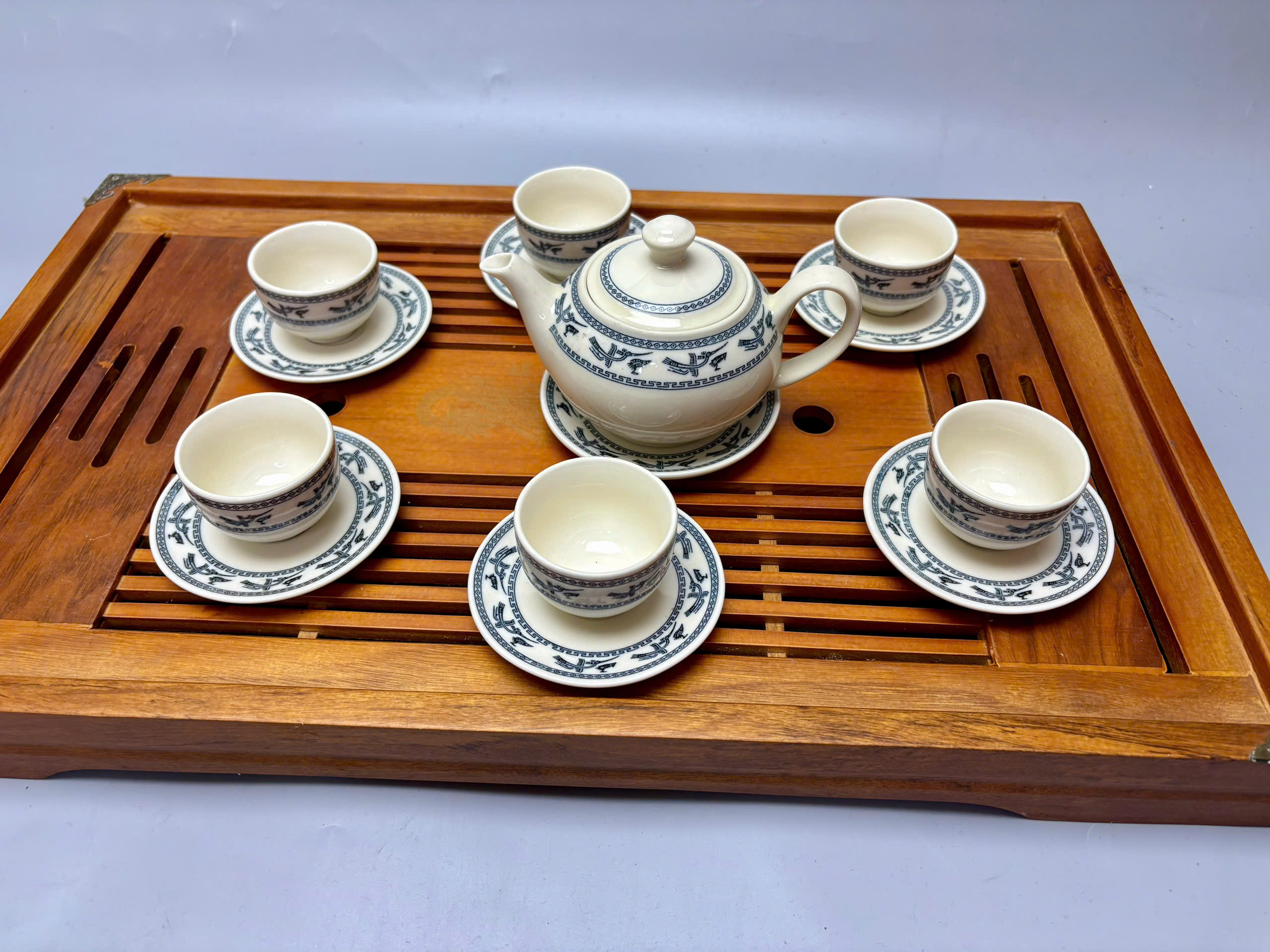 Bộ ấm chén chim lạc bé truyền thống Chu Đậu