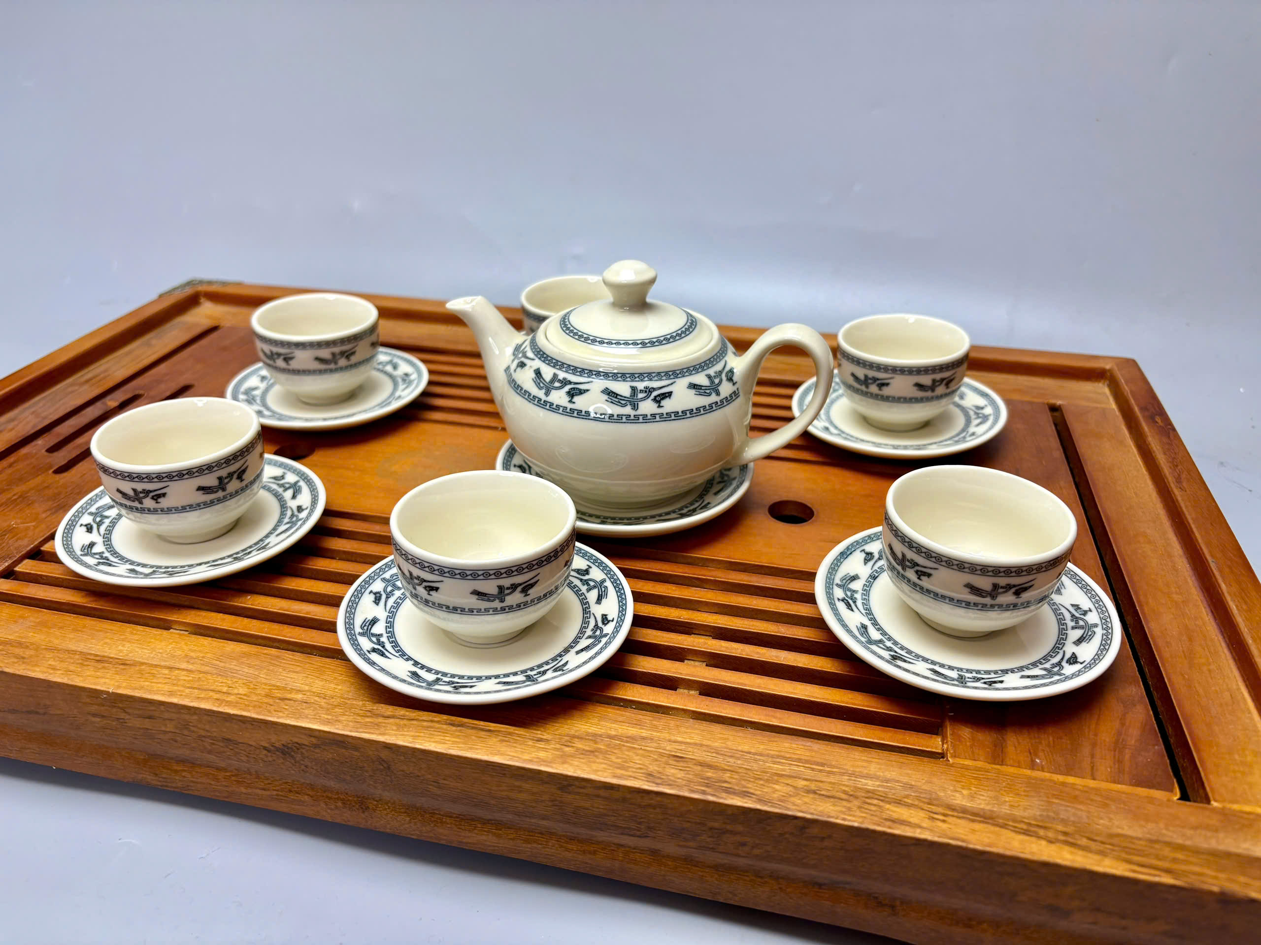 Bộ ấm chén chim lạc bé truyền thống Chu Đậu