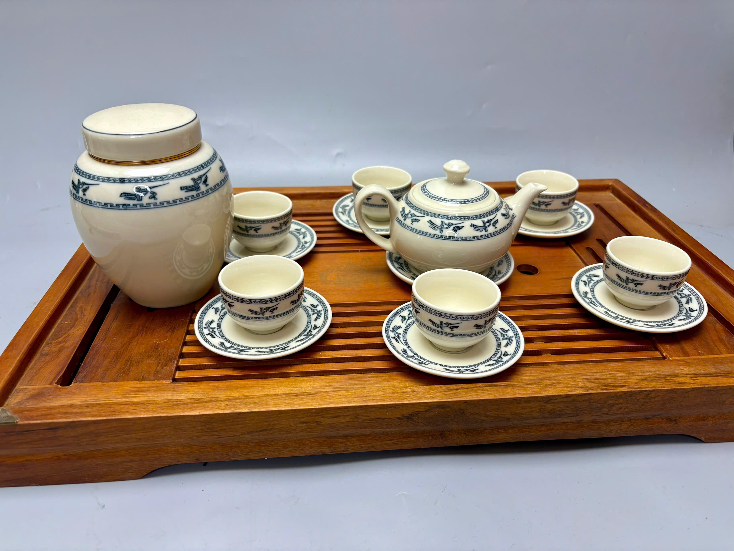 Bộ ấm chén chim lạc bé truyền thống Chu Đậu