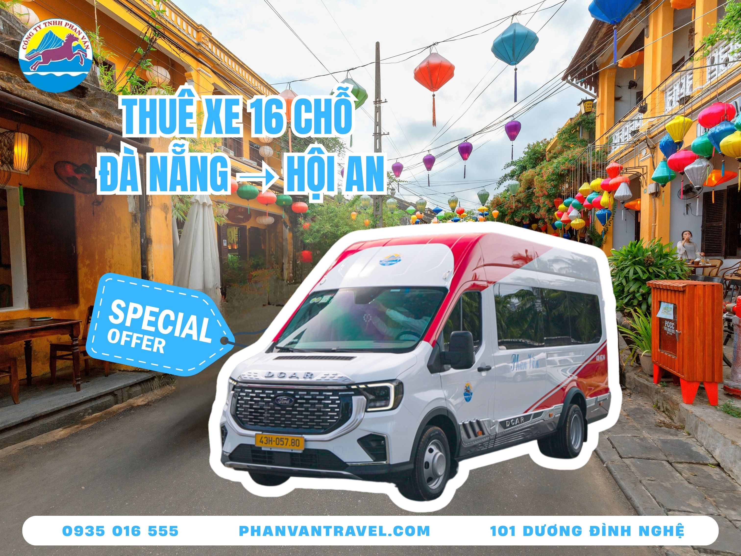 Thuê Xe 16 Chỗ Từ Đà Nẵng Đi Hội An Giá Rẻ Chỉ Từ 350K, Tận Nơi