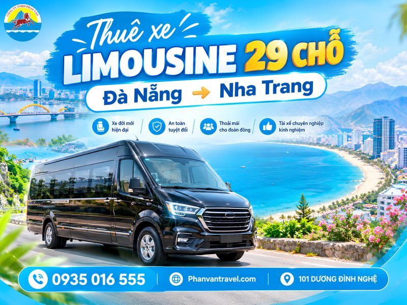 Thuê Xe Limousine 29 Chỗ Đà Nẵng Đi Nha Trang - Giá Tốt 2026