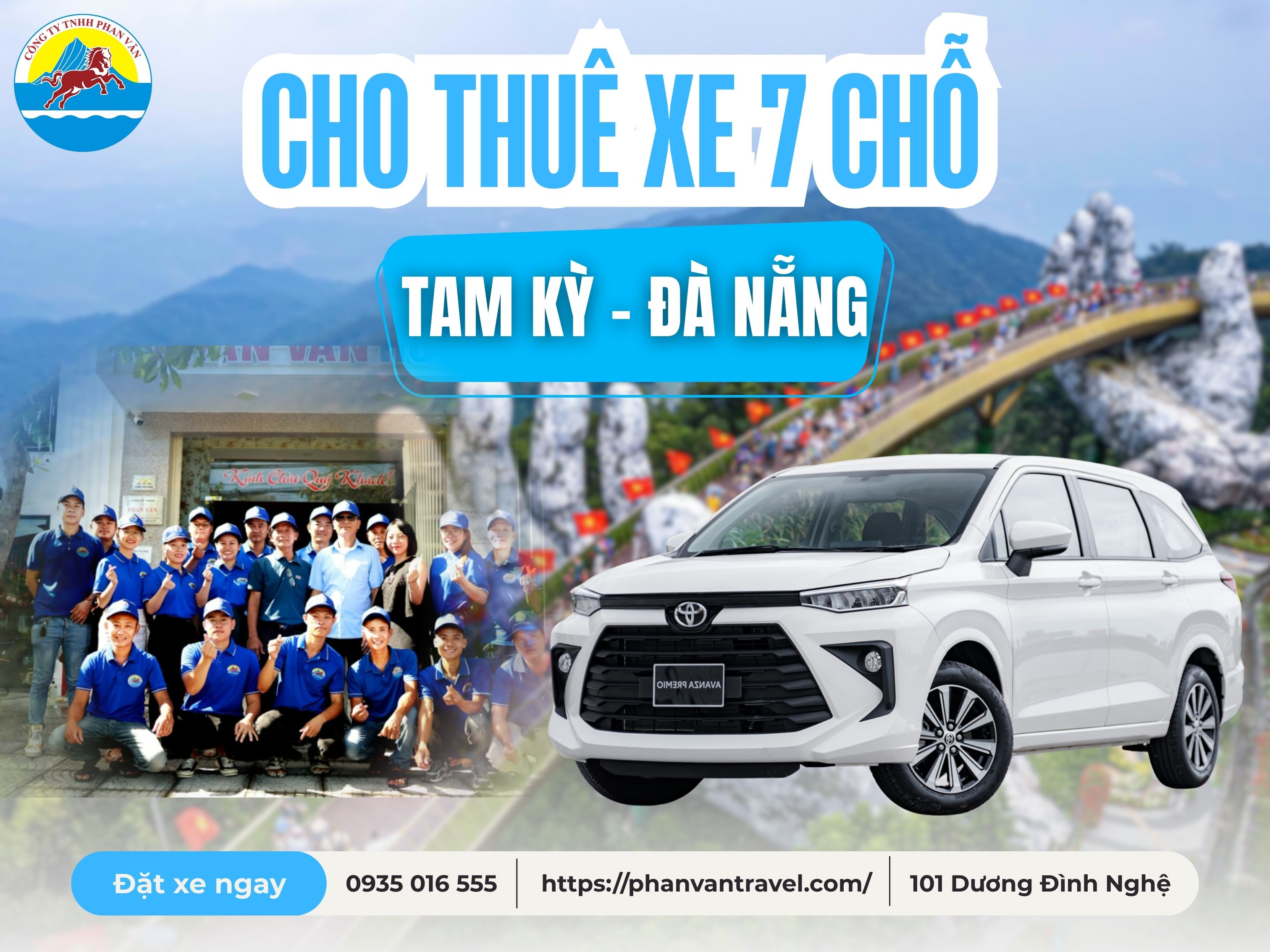 Bảng Giá Cho Thuê Xe 7 Chỗ Tam Kỳ Đà Nẵng Tận Nơi Ưu Đãi