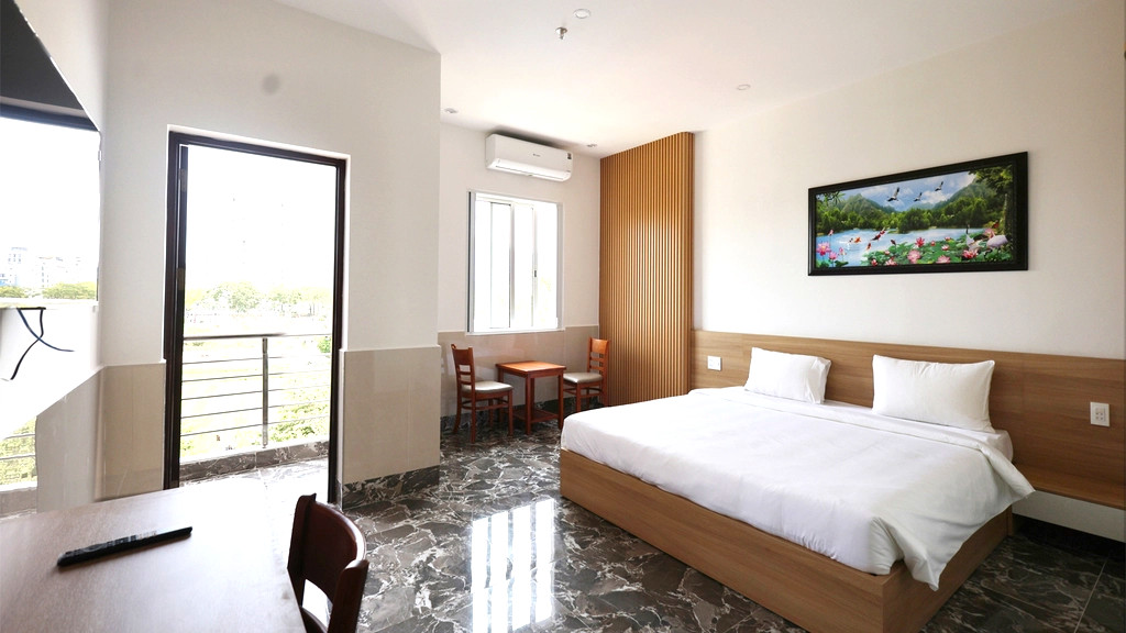 Phòng nghỉ được thiết kế đơn giản nhưng không kém phần sang trọng