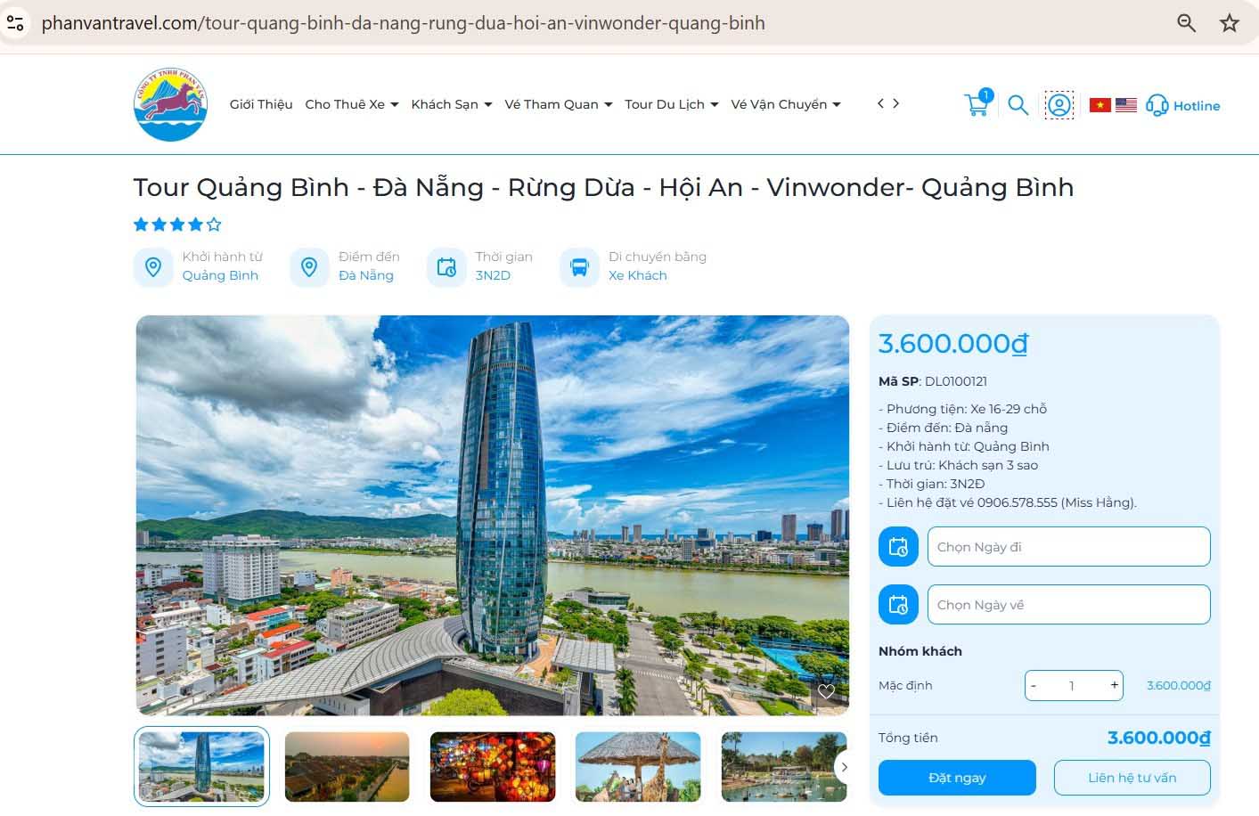 Liên hệ đặt tour du lịch tại Phan Văn