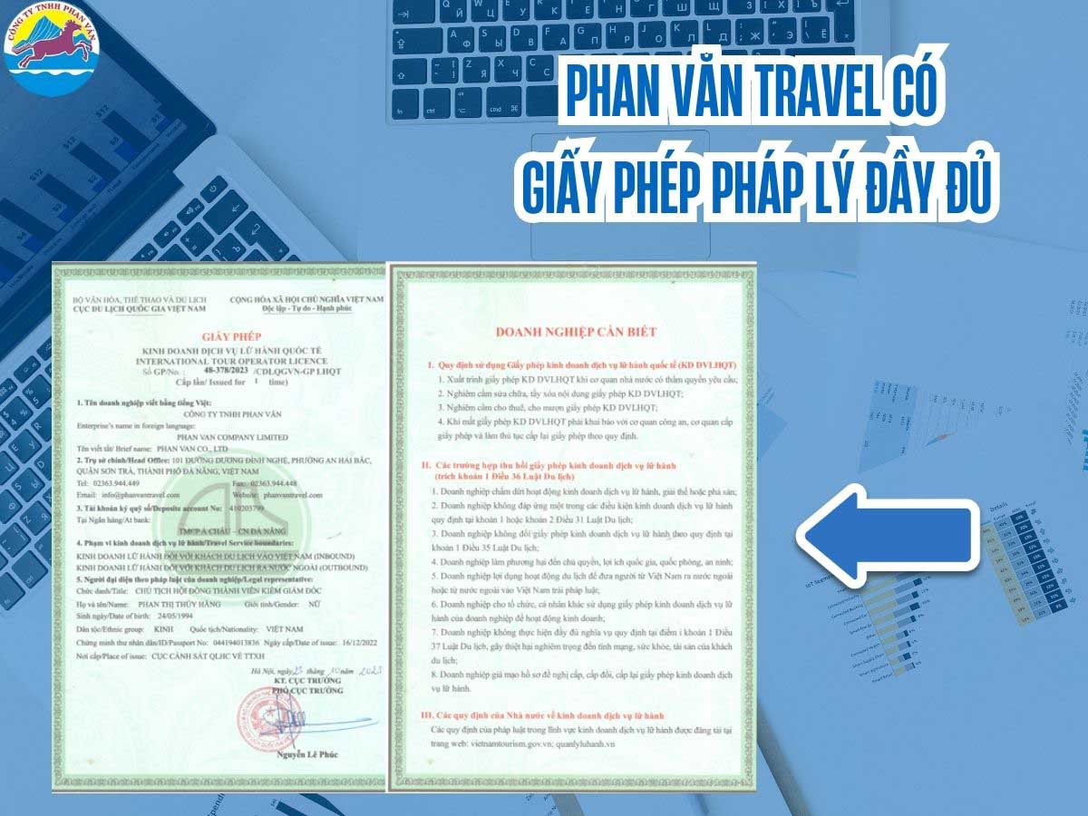 Phan Văn Travel luôn có giấy phép pháp lý đầy đủ
