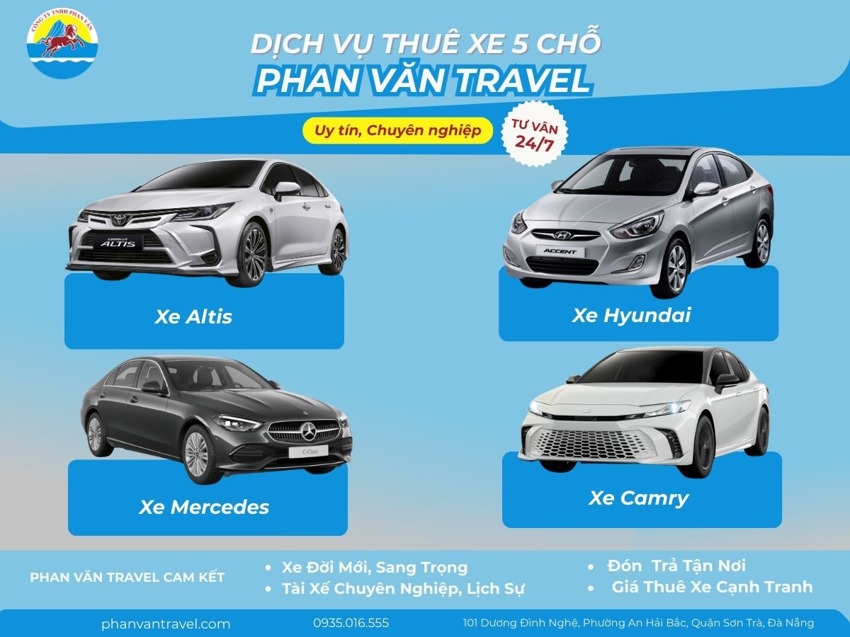 DỊCH VỤ THUÊ XE 5 CHỖ PHAN VĂN TRAVEL