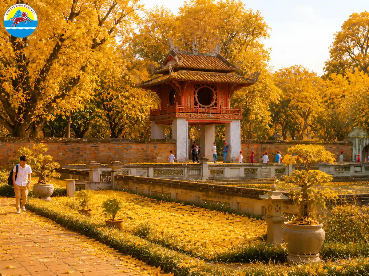 Văn Miếu Quốc Tử Giám vào thu