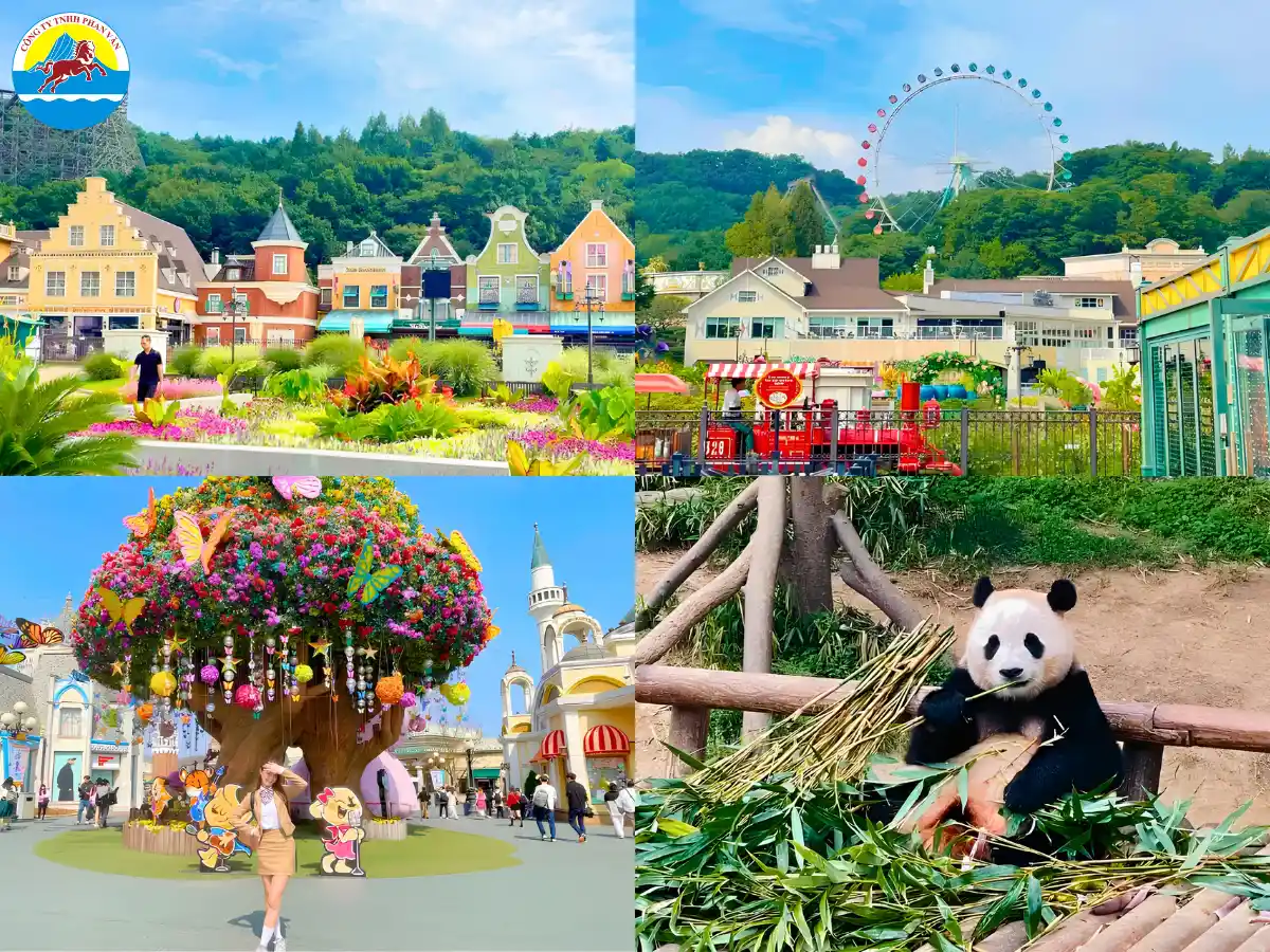 Chụp ảnh lưu niệm tại công viên Everland