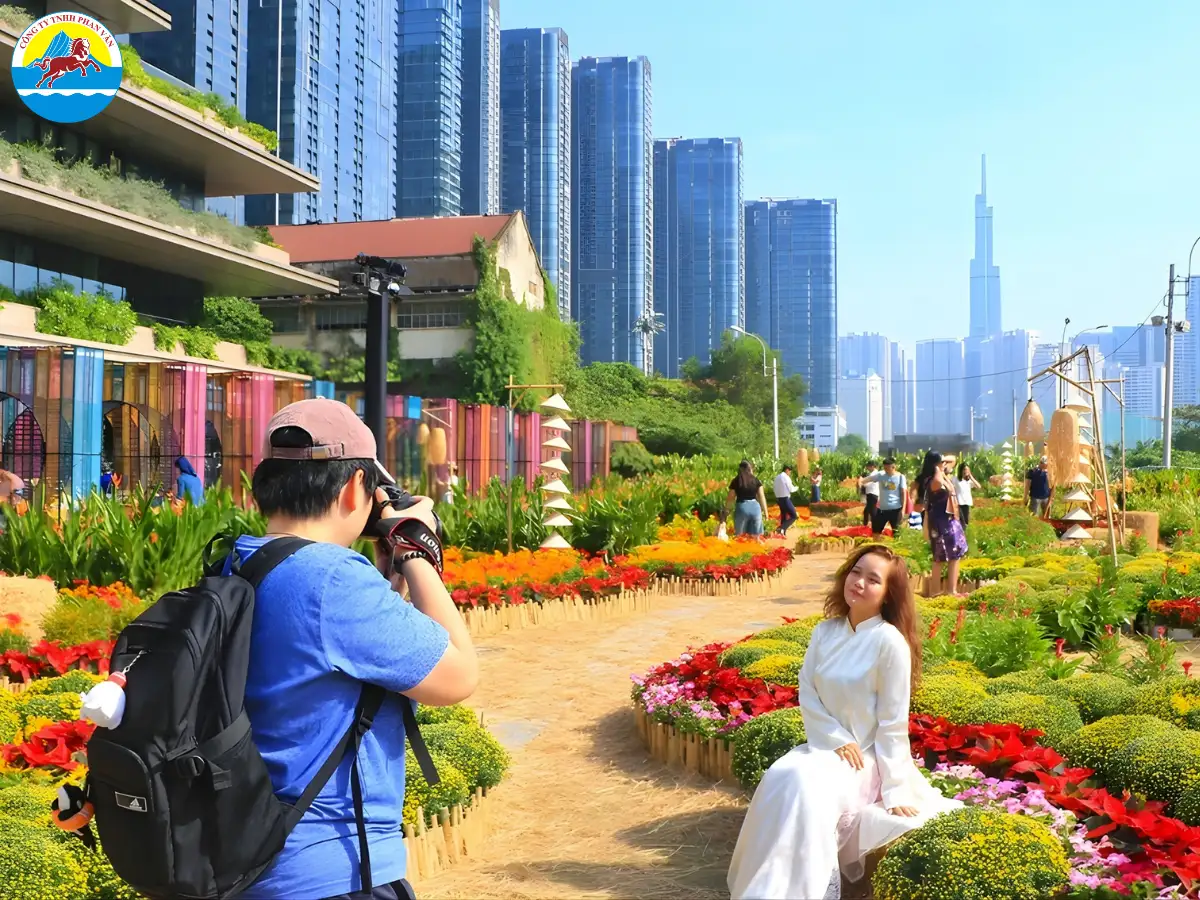 Vườn hoa tại Sơn Dương