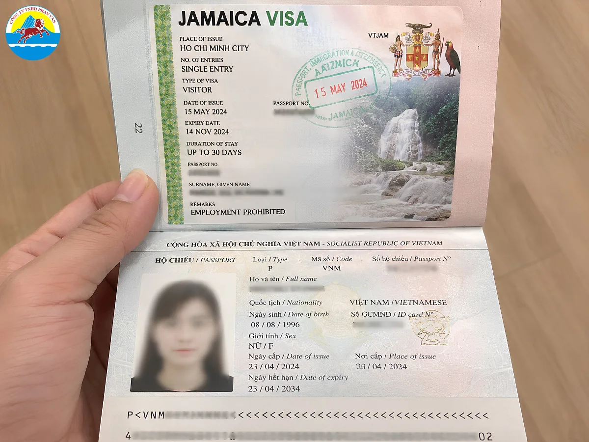 Mẫu hộ chiếu Việt Nam du lịch Jamaica